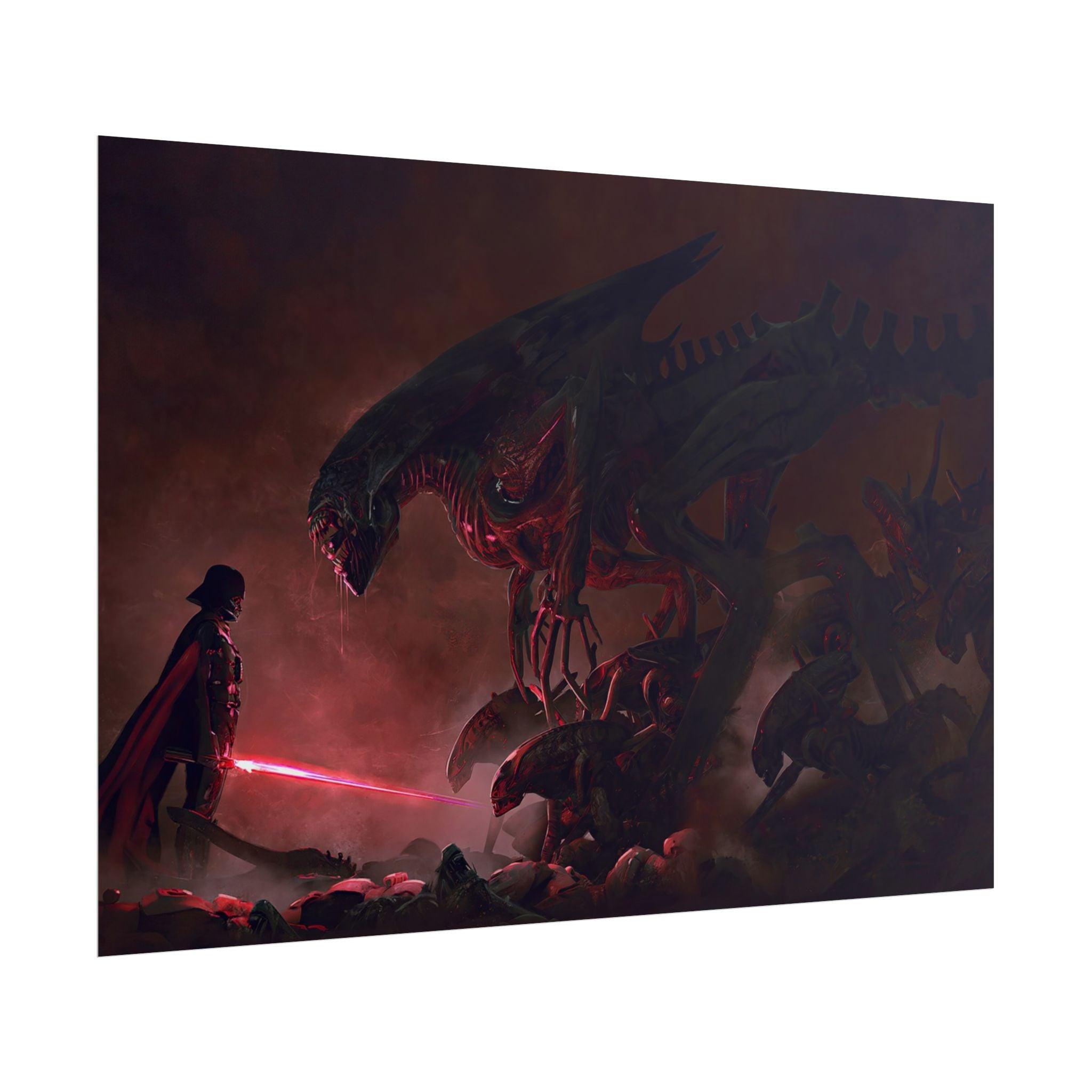 darth-vader-vs-aliens-xenomorph-poster-print-star-wars-fine-art-poster-wall-art-decor-home-office-decoration-sci-fi-fan
