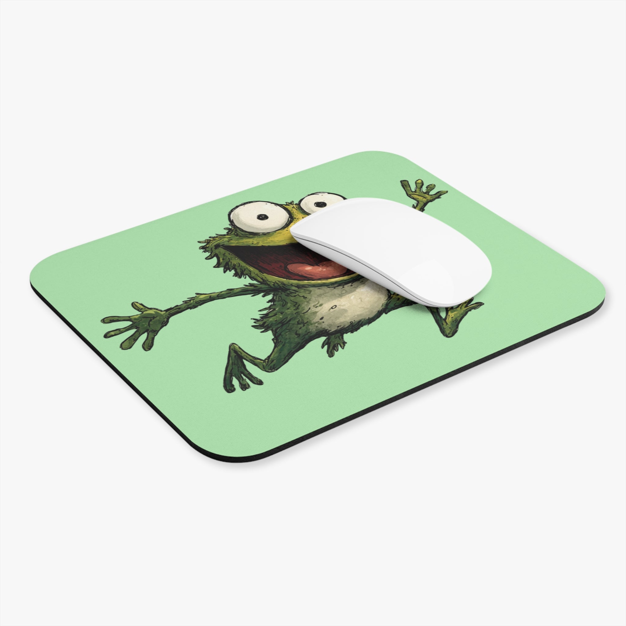 Cute Quirky Frog Mouse Pad for Kawaii Workspace Decor - Funny Frog Theme Mouse Pad