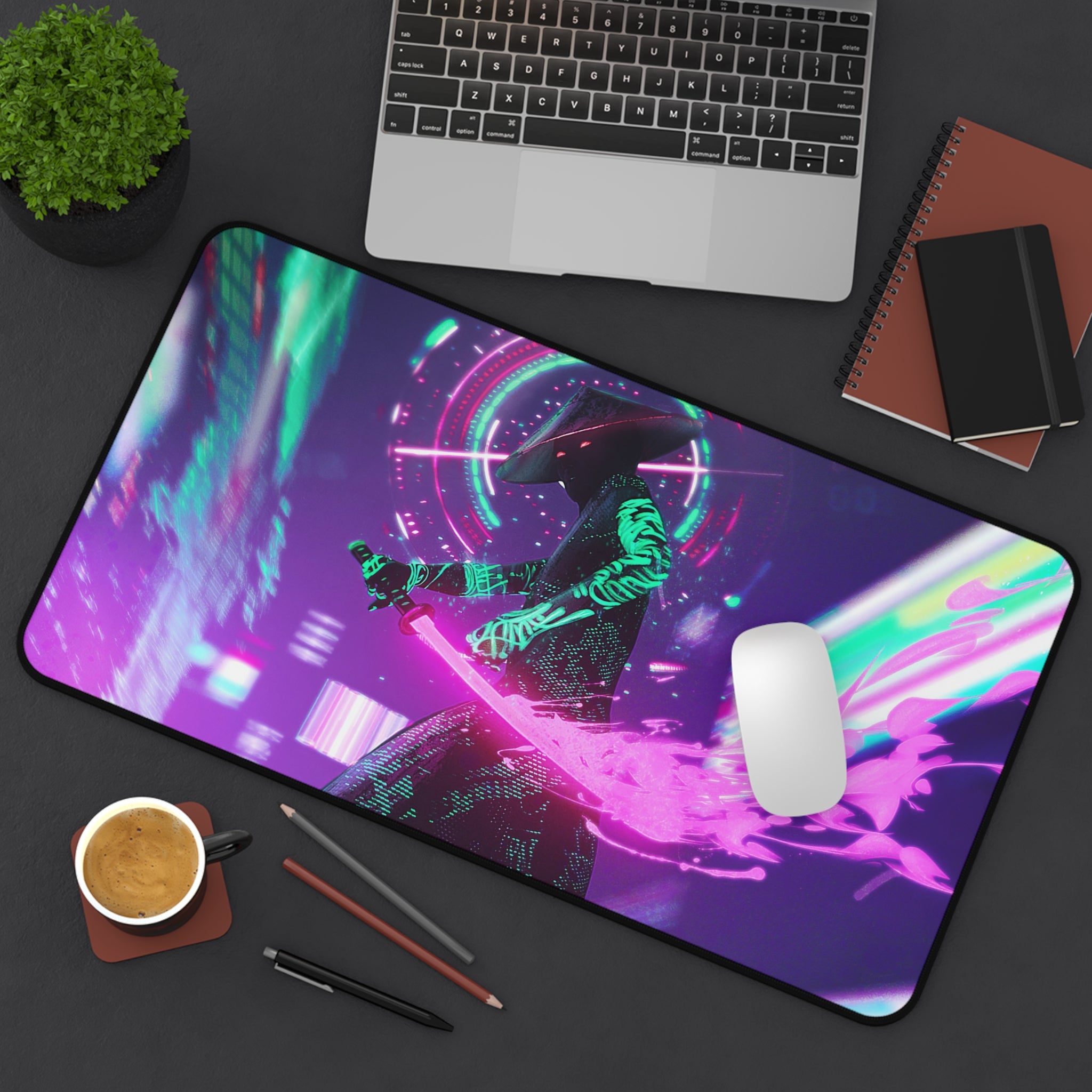 neon-cyberpunk-samurai-mouse-pad-large-gaming-desk-mat-fantasy-protective-desk-pad-japanese-desk-accessory