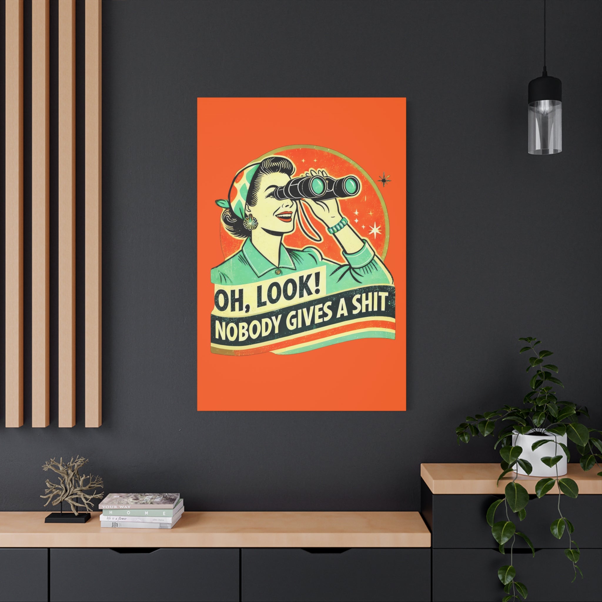 canvas-wall-art-funny-retro-woman-humorous-home-decor-matte-stretched-print-gift-for-her-vintage-style-poster-unique-wall
