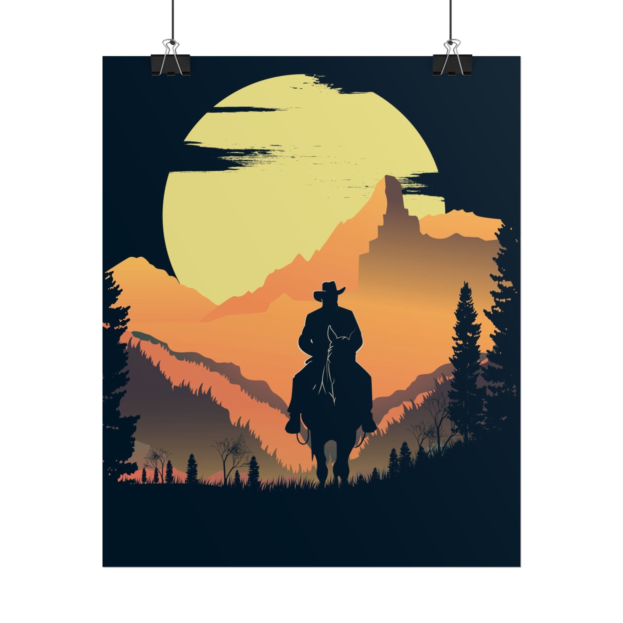 cowboy-western-poster-wall-decor-poster-print-rustic-southwestern-home-decoration-texas-desert-landscape-farmhouse-decor