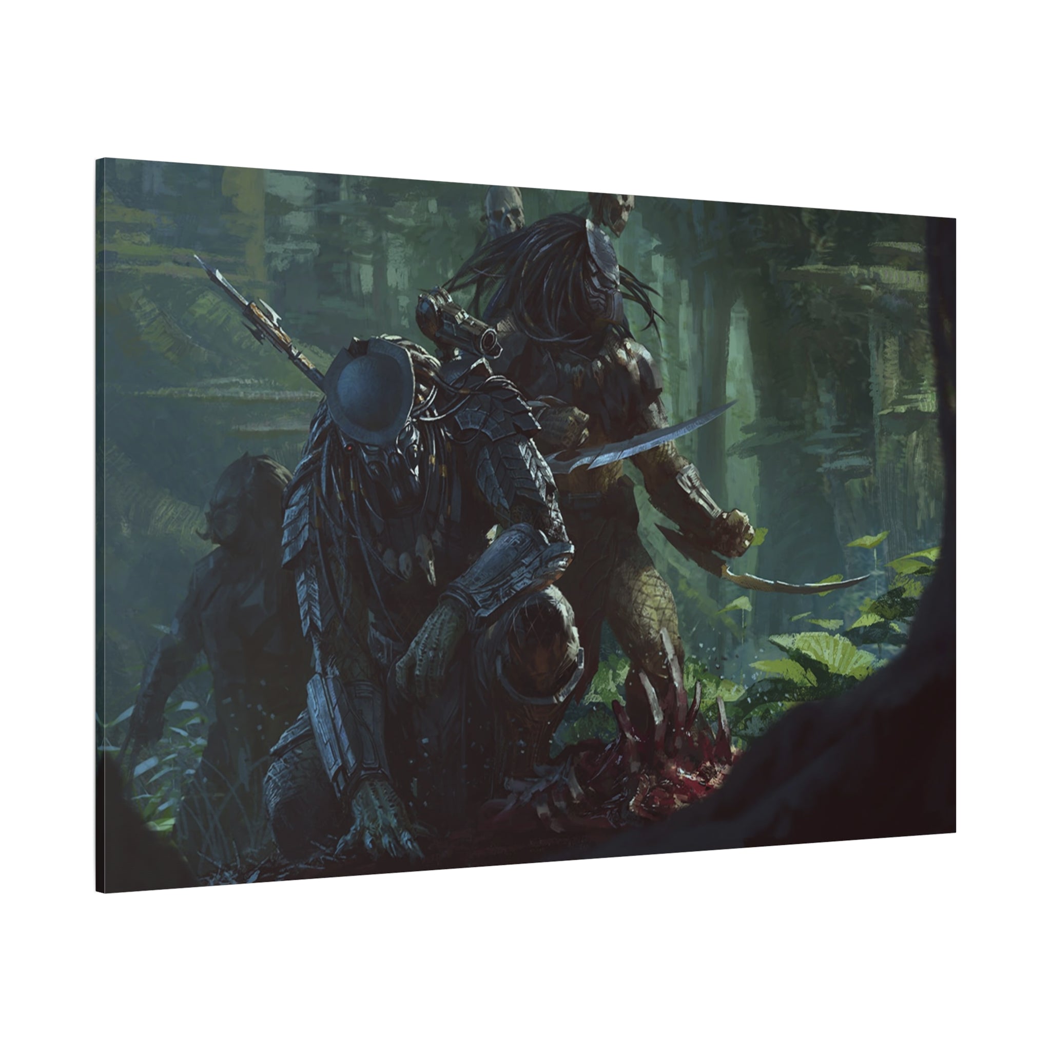canvas-art-predator-alien-art-xenomorph-matte-canvas-print-stretched-wall-art-1-25-poster-sci-fi-home-decor