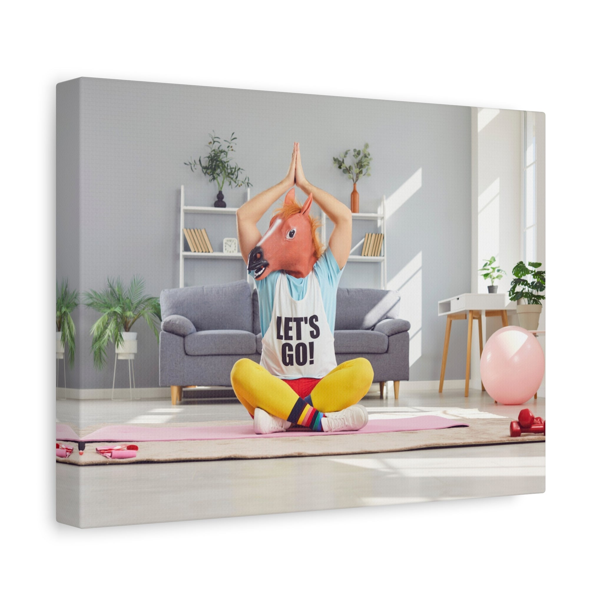 yoga-canvas-funny-horse-mask-matte-wall-art-stretched-decoration-home-decor-gift-poster-print-artwork