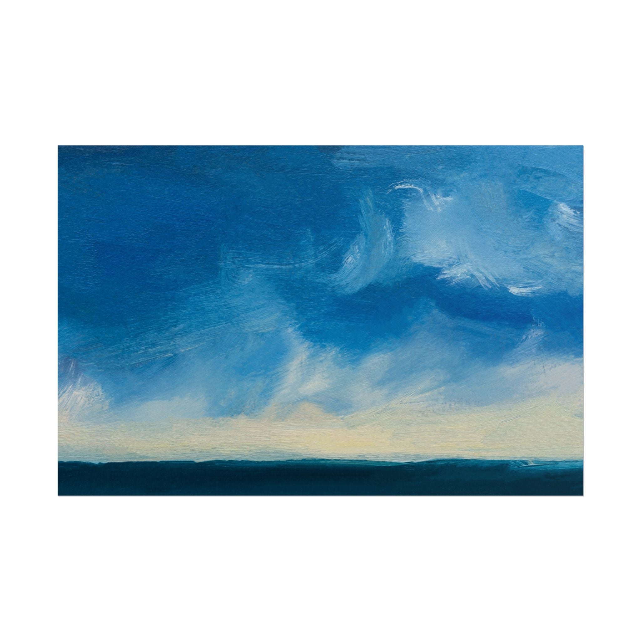 Blue Abstract Poster Print - Ocean and Sky, Home Decor, Office Wall Art, Gift for Art Lovers, Blue Room Decor, Abstract