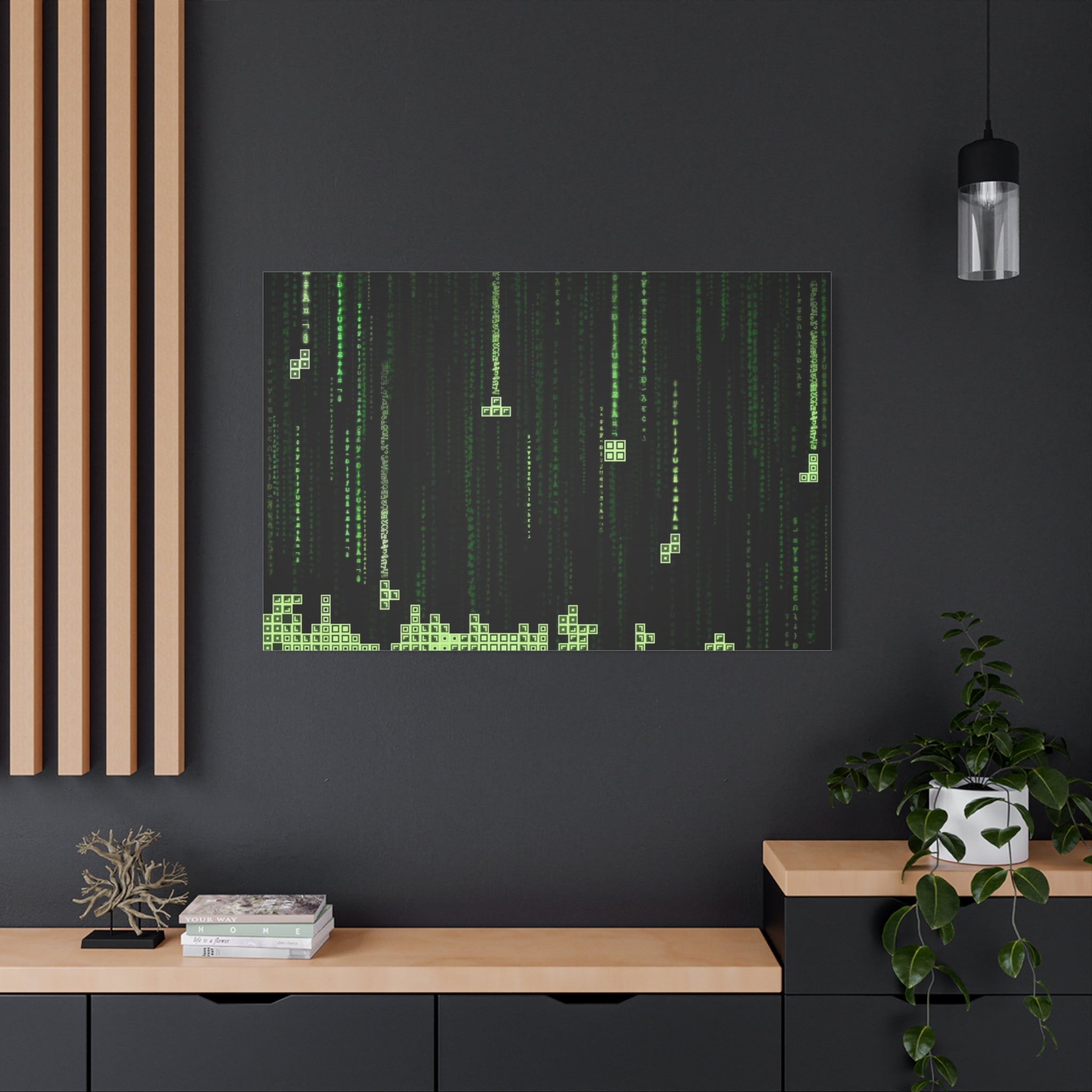canvas-print-matrix-code-tetris-design-home-decor-wall-art-stretched-matte-canvas-unique-gift-idea-office-decoration