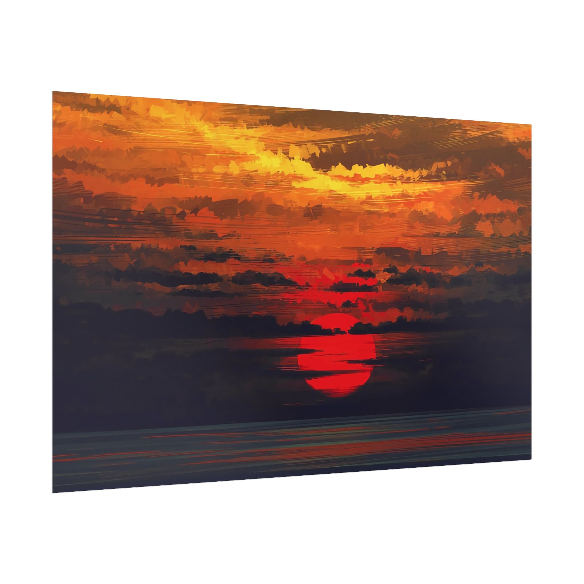 red-sunset-landscape-poster-print-cozy-home-decor-living-room-decor-farm-house-wall-decor-house-warming-gift