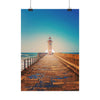 lighthouse-on-rock-poster-print-coastal-wall-art-nautical-decor-beach-house-decoration-seaside-wall-sunset-wall-decor