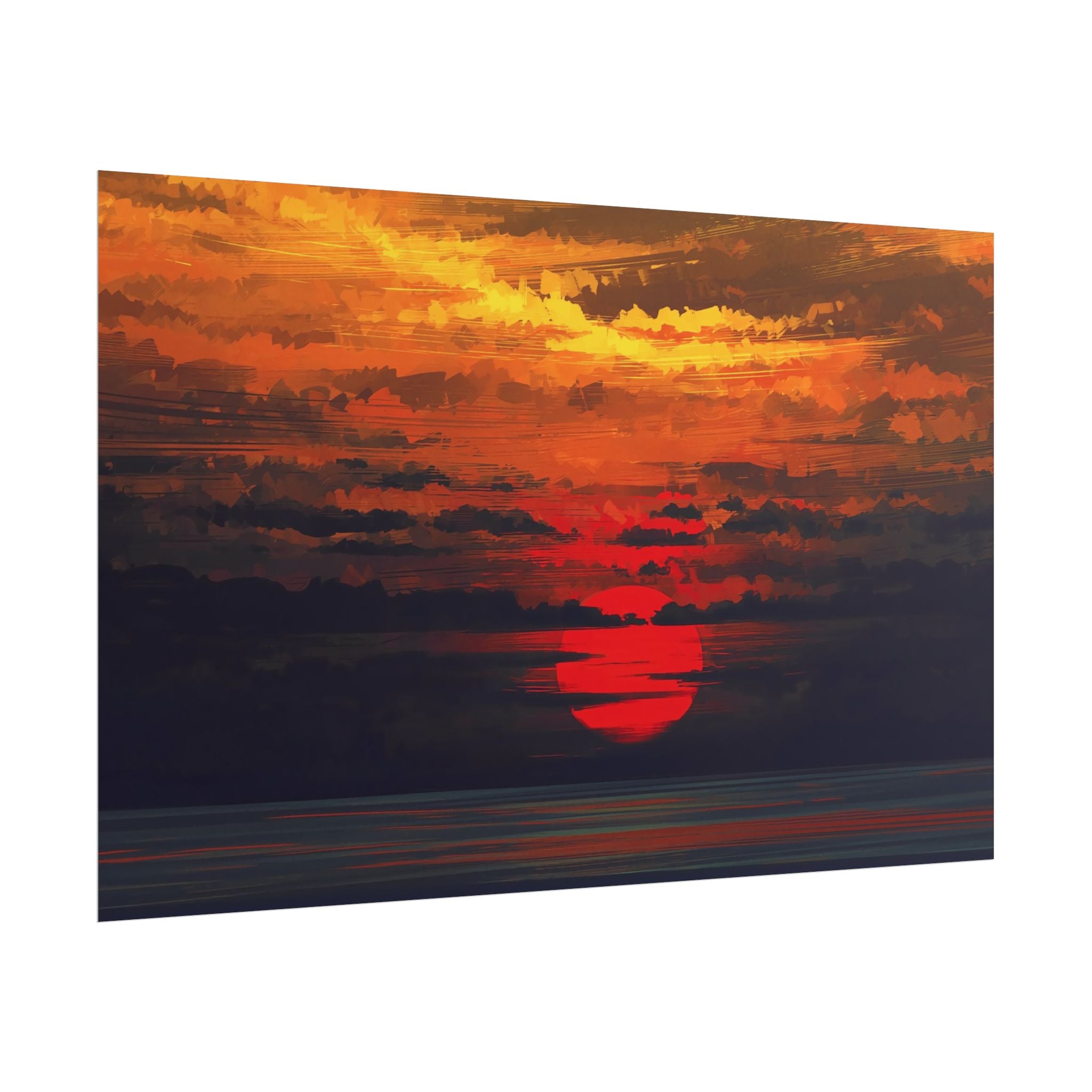 red-sunset-landscape-poster-print-cozy-home-decor-living-room-decor-farm-house-wall-decor-house-warming-gift