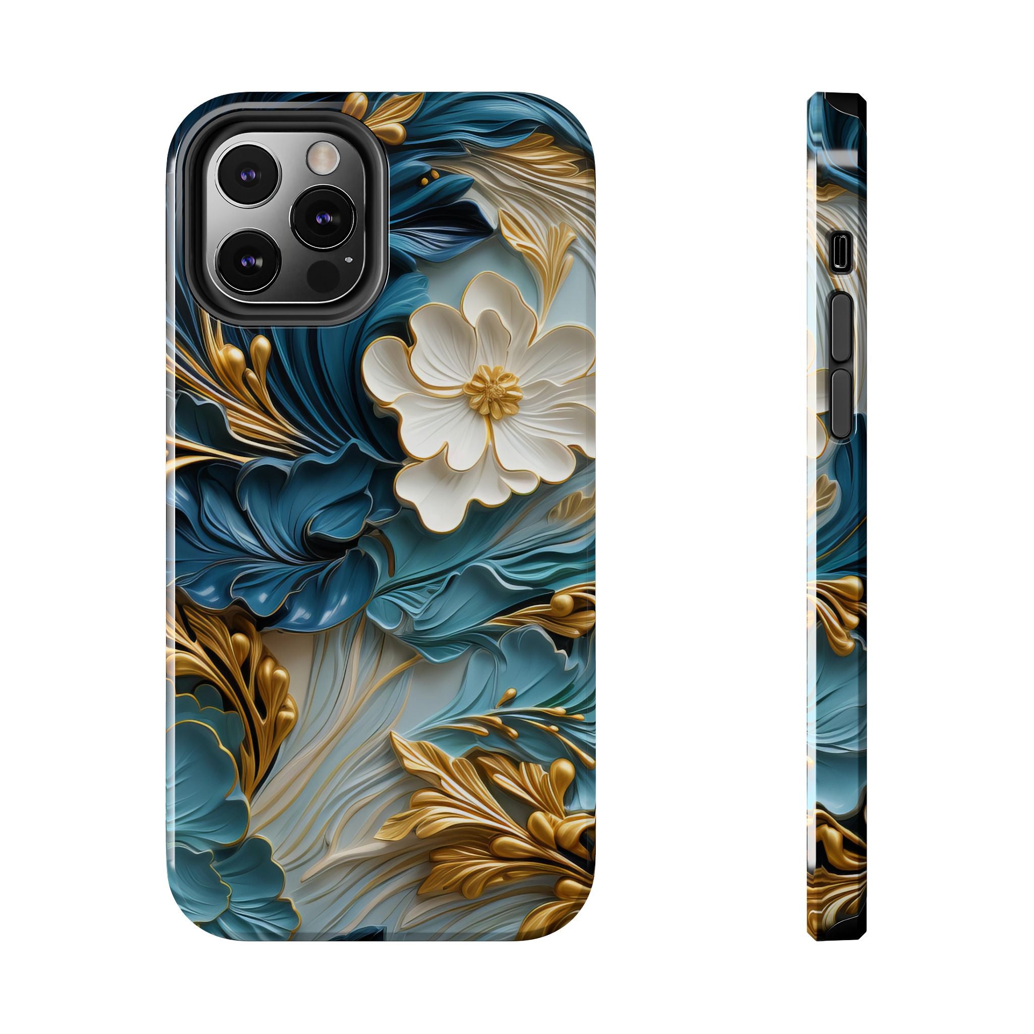 textured-art-nouveau-floral-tough-phone-case-cottagecore-iphone-case-unique-floral-phone-cover-vintage-style-iphone-case-prot