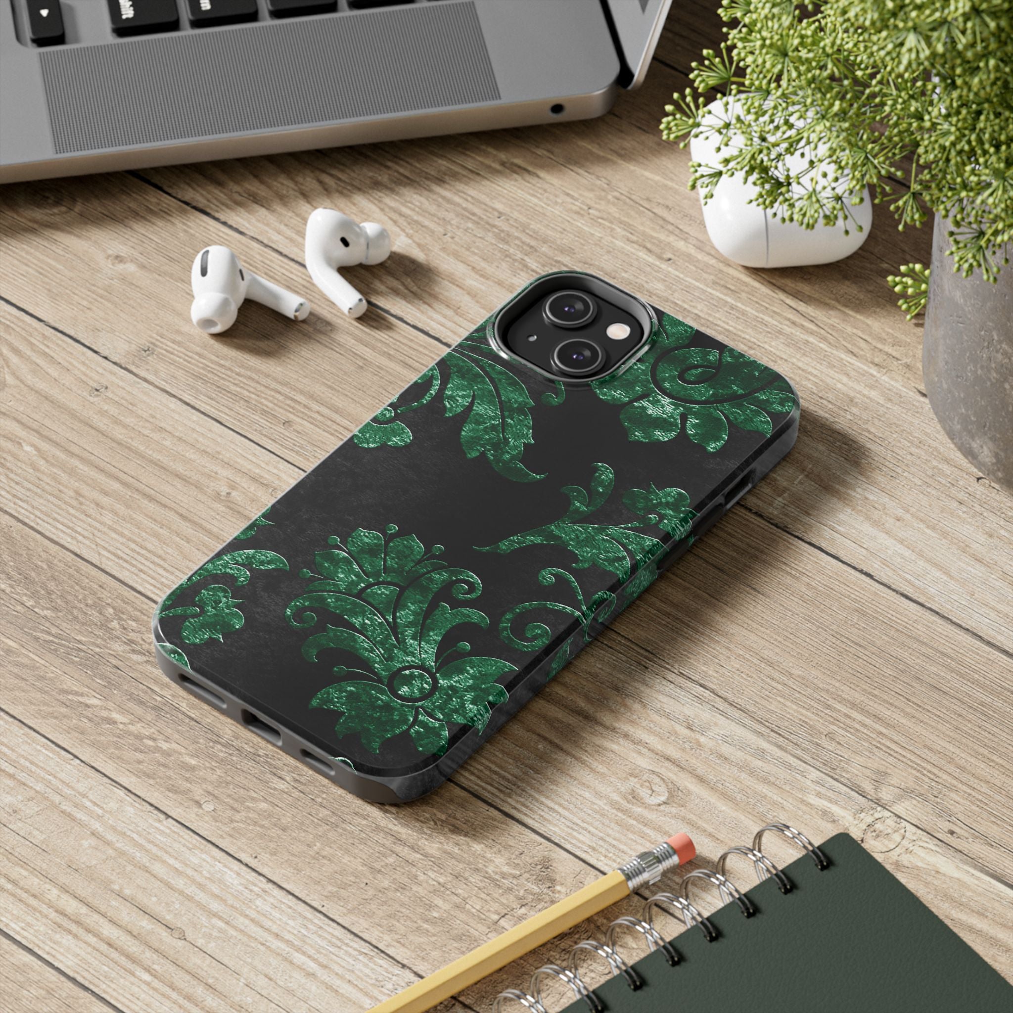 embossed-emerald-velvet-tough-iphone-case-protective-iphone-cover-heavy-duty-iphone-case-rugged-phone-case-durable-smartphone