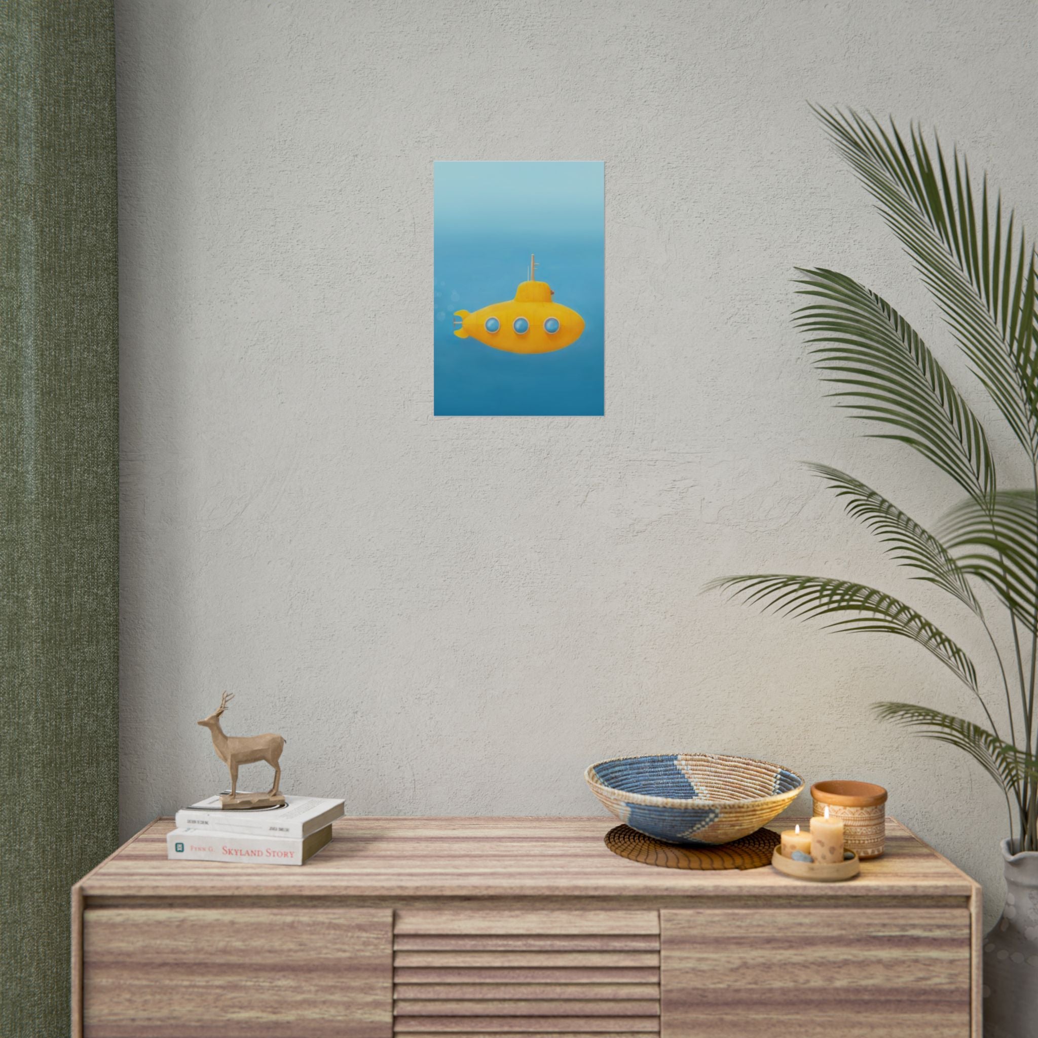 yellow-submarine-nursery-poster-art-fine-art-poster-wall-art-submarine-print-yellow-nursery-decor-gender-neutral-nursery