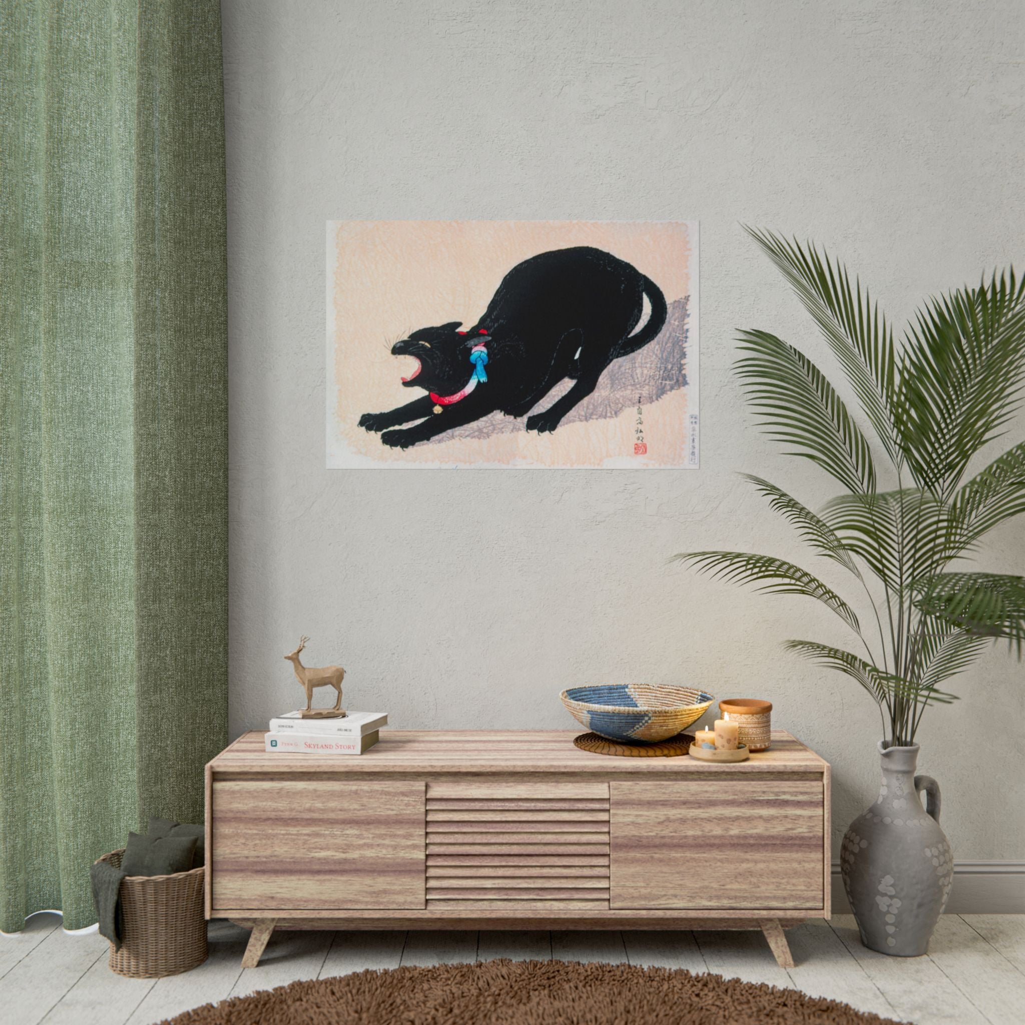 black-cat-hissing-poster-print-rolled-wall-art-for-cat-lovers-cat-art-decor-cat-themed-home-decor-gift-for-cat-owners-cat-wal