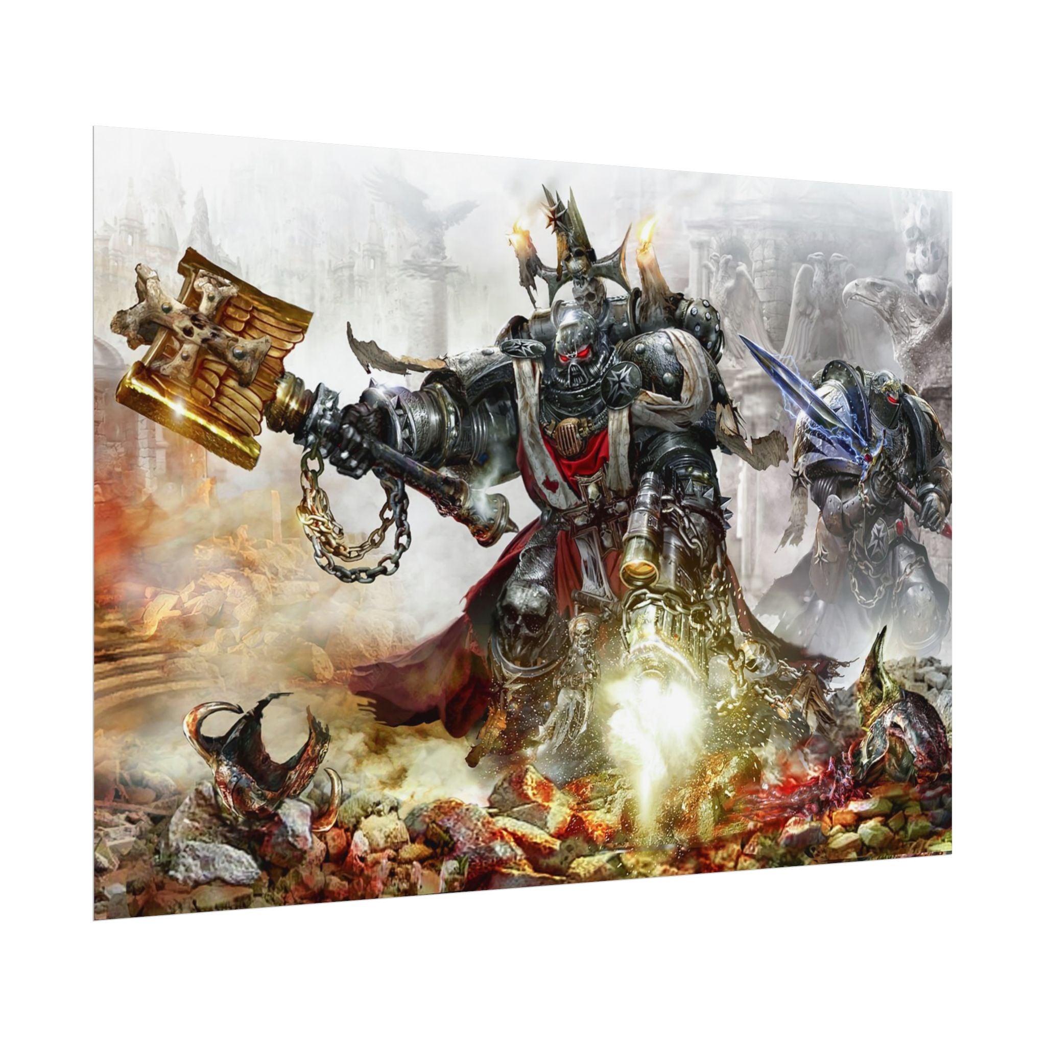 Warhammer 40K Imperial Guard Poster Print — Rolled Wall Art for Gamers & Collectors, Space Marine Wall Art, Gaming Room Decor