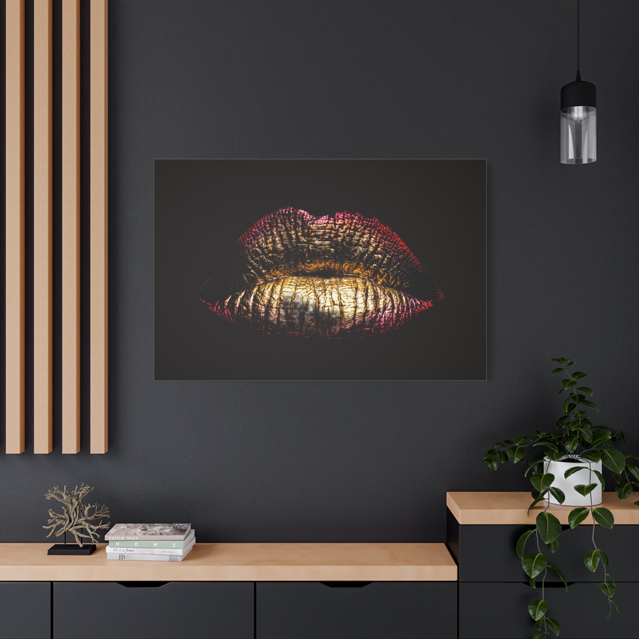 canvas-print-female-art-makeup-glamour-metallic-bronze-lip-contour-stretched-matte-wall-art-poster-home-decor-gift-for-her-be
