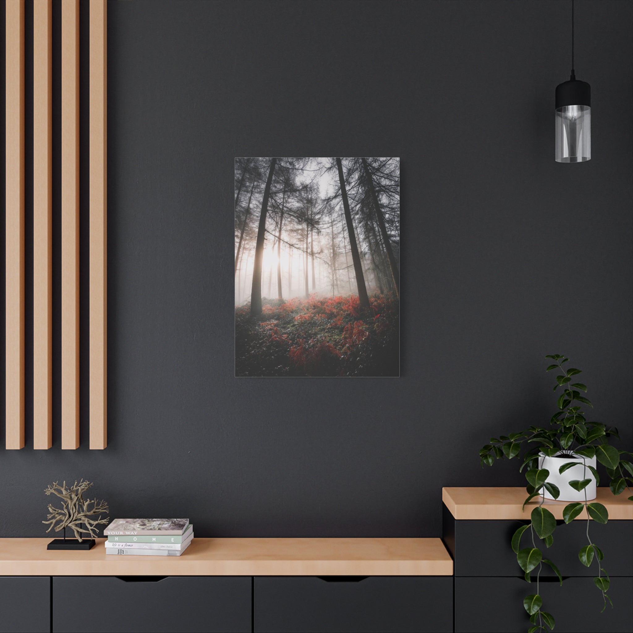 canvas-print-misty-woods-art-living-room-wall-decor-sunlight-forest-landscape-aesthetic-nature-art-stretched-artwork-matte-ca
