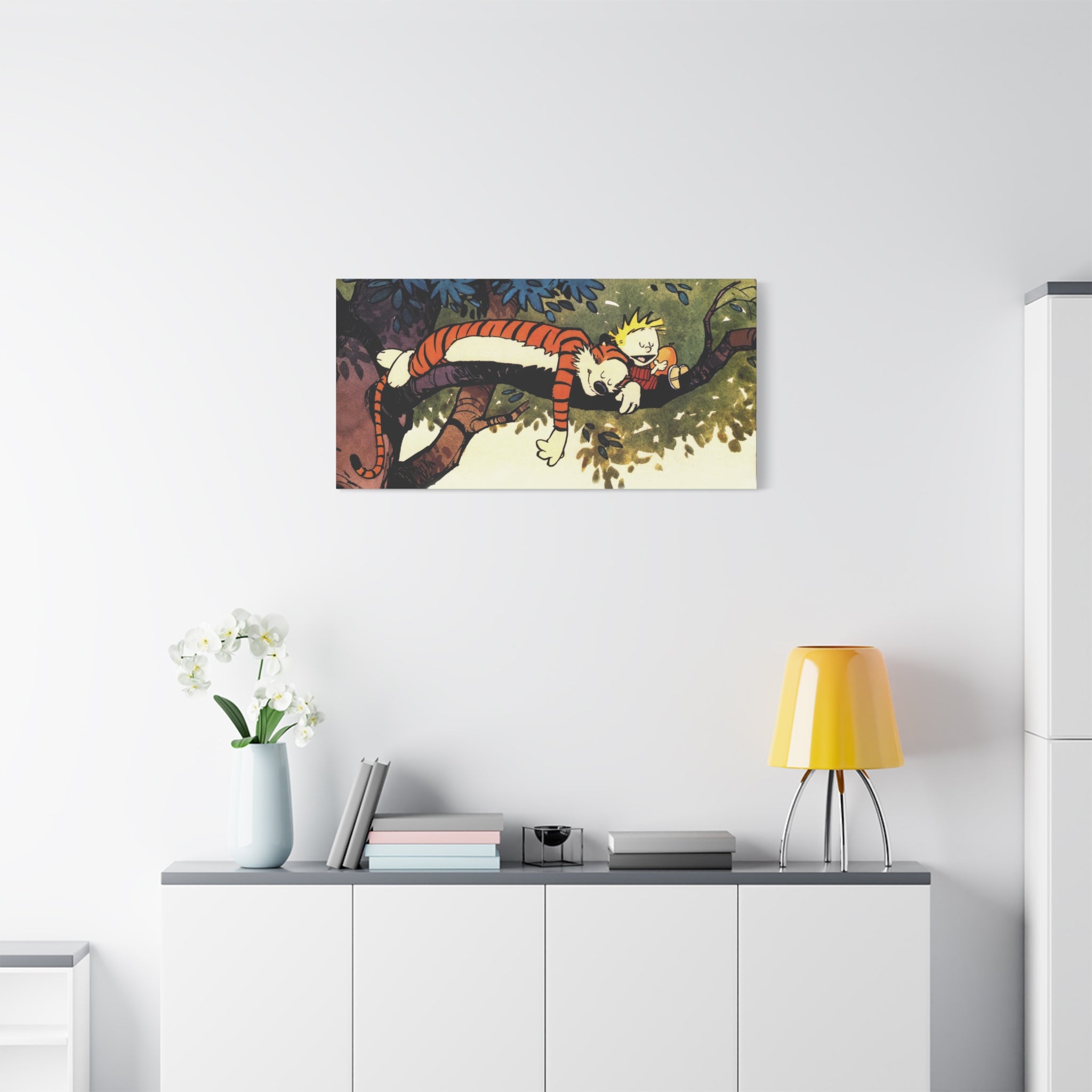 Calvin and Hobbes Canvas Wall Art - Nostalgic Comic Book Poster for Kids Room & Nursery Room Decor - Adventure Theme Print