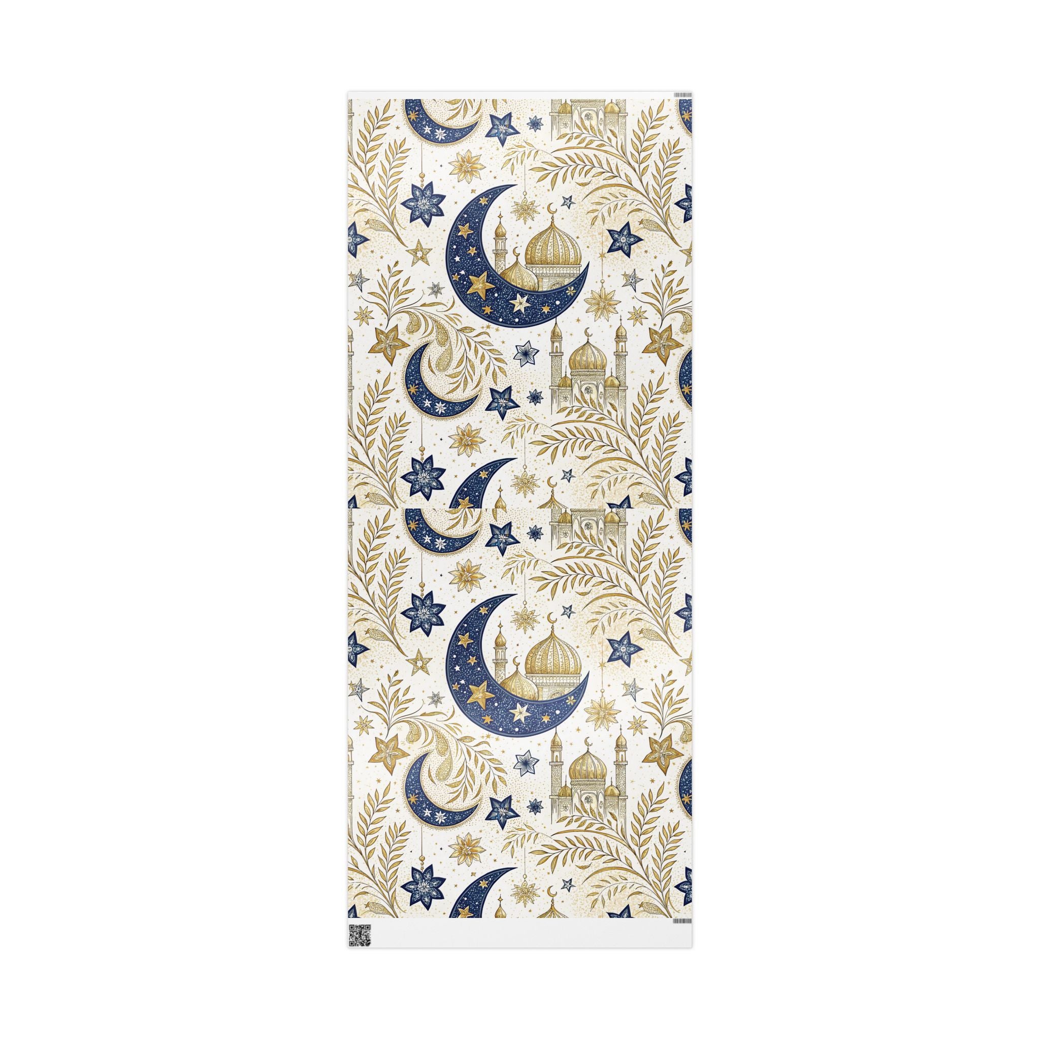 ramadan-night-wrapping-papers-islamic-crescent-moon-gift-wrap-mosque-silhouette-eid-holiday-supplies-festive-present-packagin