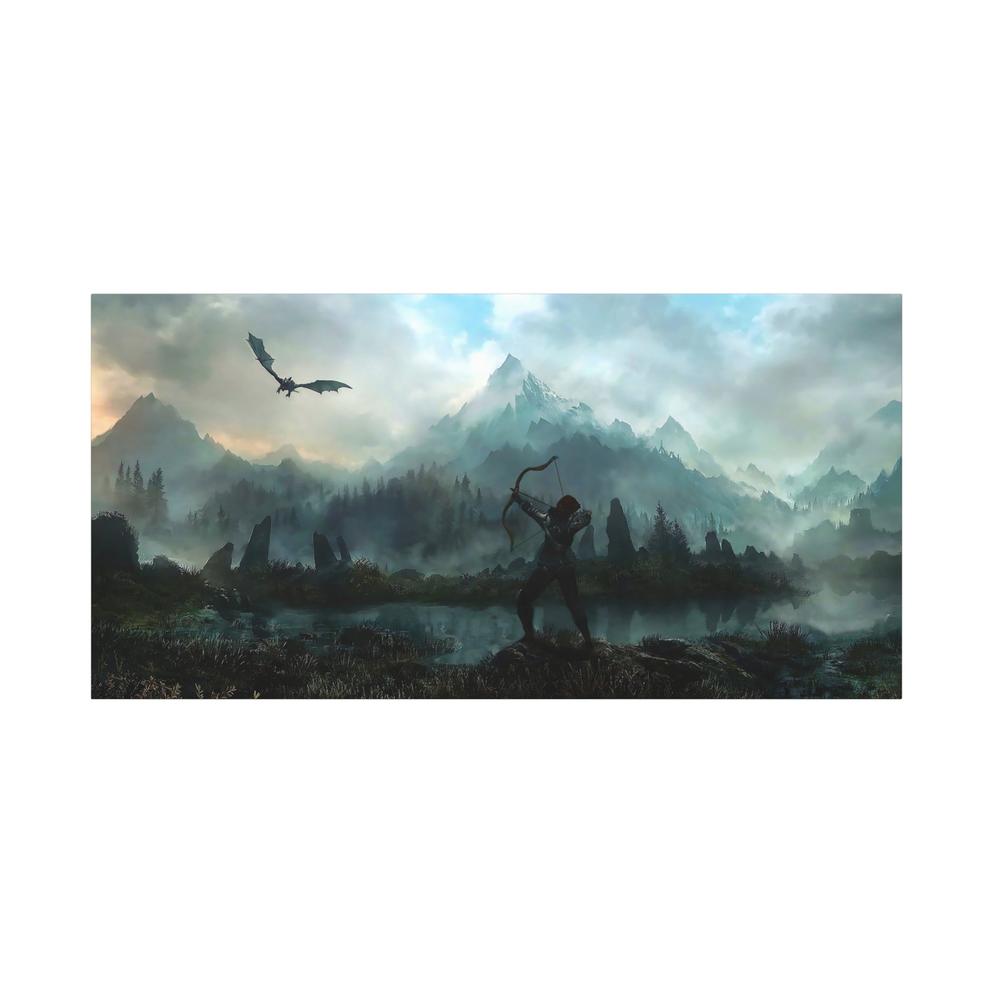 Aela The Elder Scrolls Skyrim Canvas Wall Art - Dragon Game Canvas Print Room Decor, Gaming Wall Art, Skyrim Gift