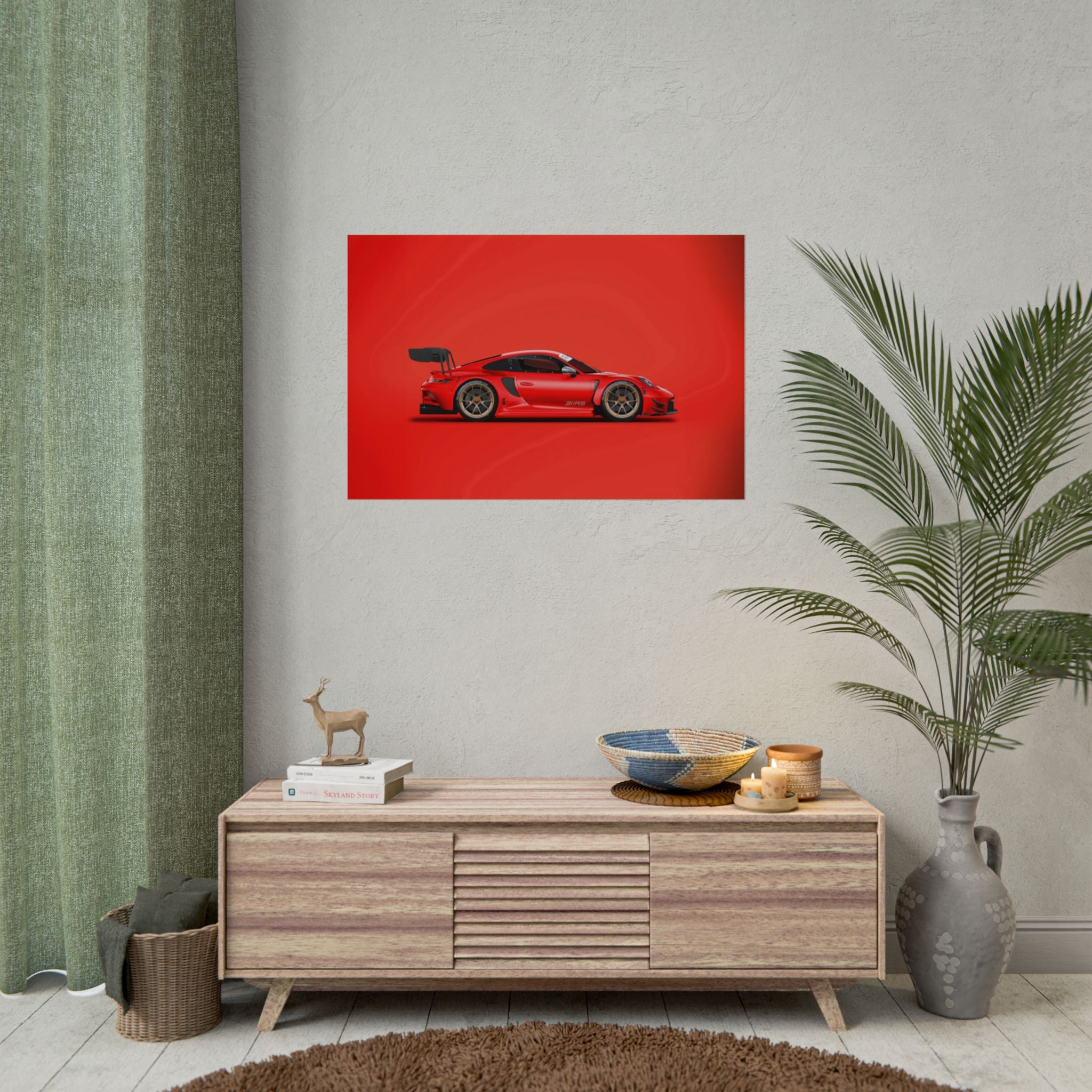 poster-print-wall-art-porsche-911-red-gt3r-red-supercar-poster-porsche-decor-rolled-poster-wall-art-hypercars-wall-decor