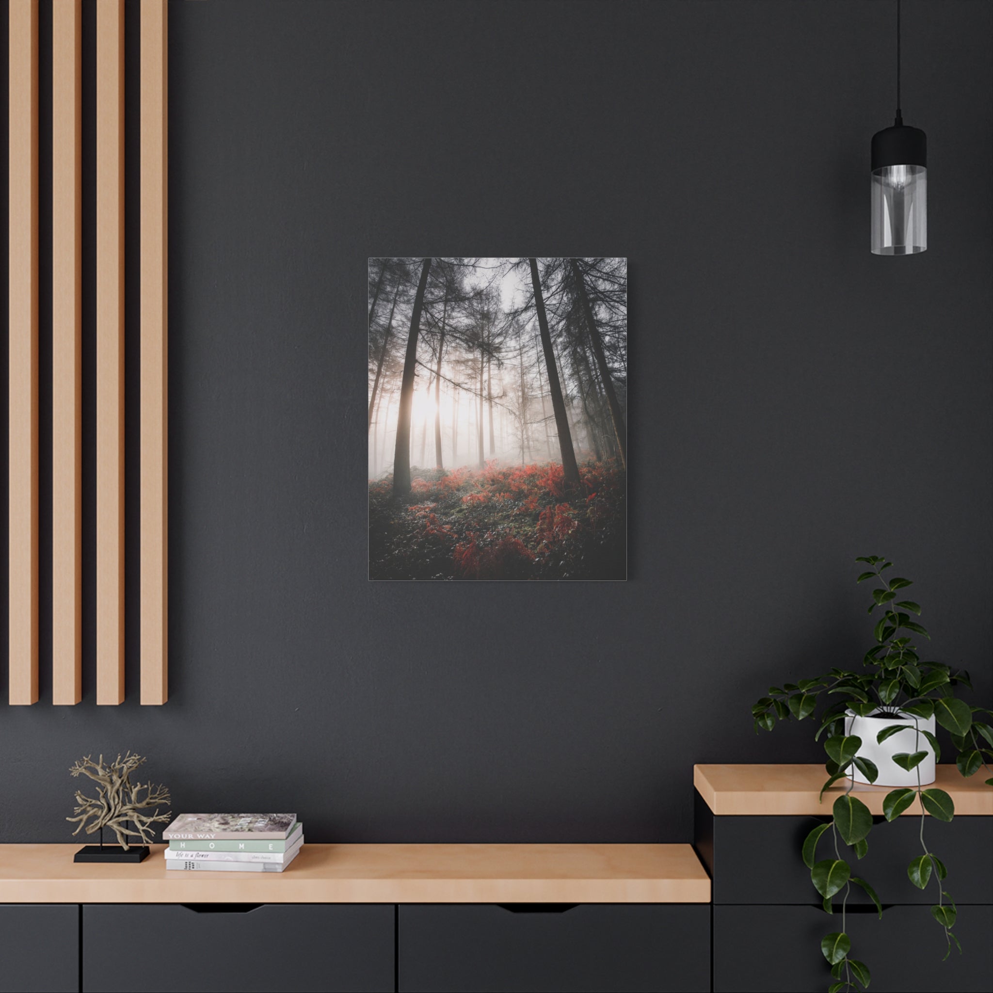 canvas-print-misty-woods-art-living-room-wall-decor-sunlight-forest-landscape-aesthetic-nature-art-stretched-artwork-matte-ca