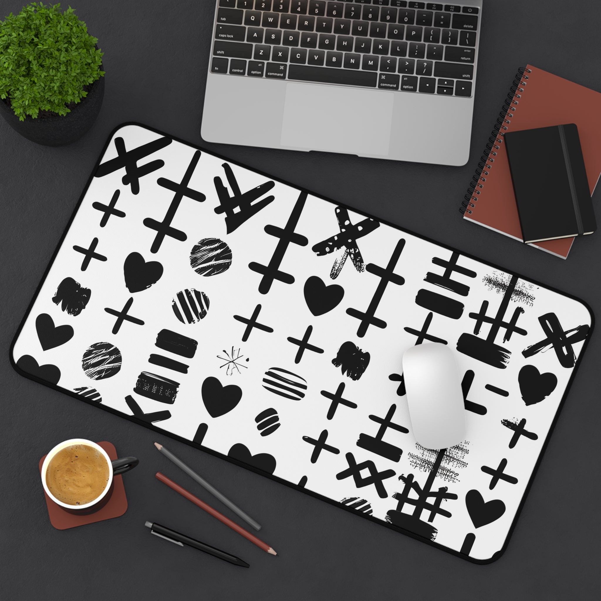 hearth-and-x-monochrome-mouse-pad-black-and-white-desk-mat-sleek-black-and-white-desk-pad-modern-minimalist-mouse-pad