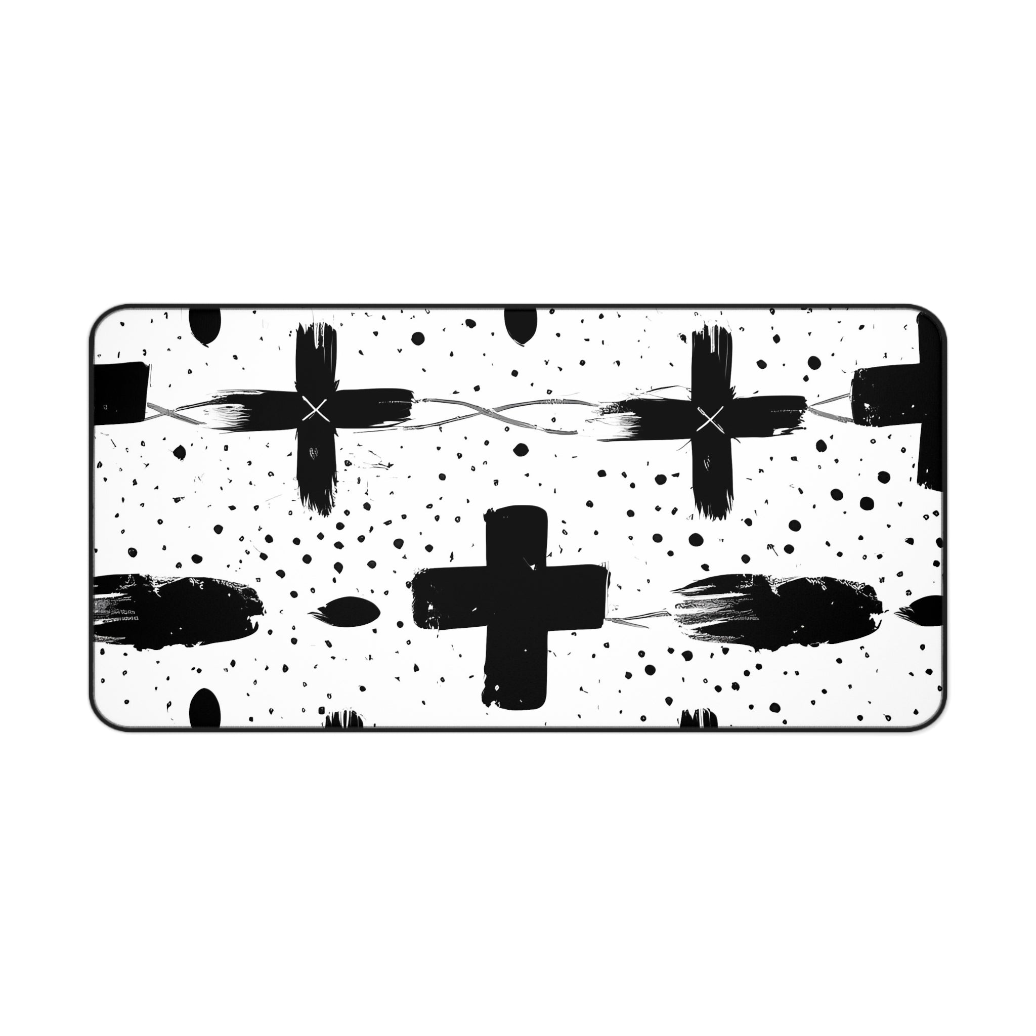 plus-monochrome-mouse-pad-black-and-white-face-desk-mat-sleek-black-and-white-desk-pad-modern-minimalist-mouse-pad