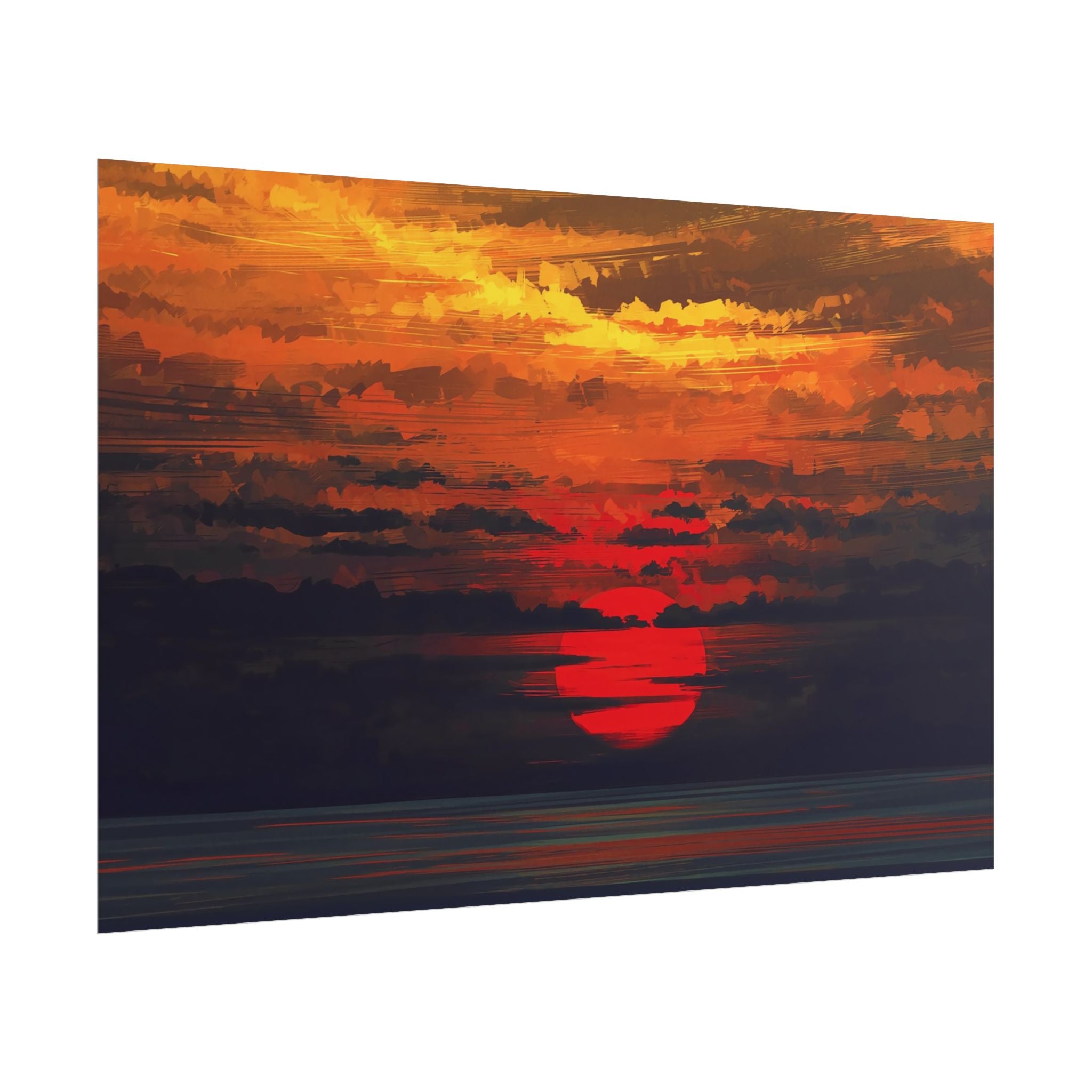 red-sunset-landscape-poster-print-cozy-home-decor-living-room-decor-farm-house-wall-decor-house-warming-gift