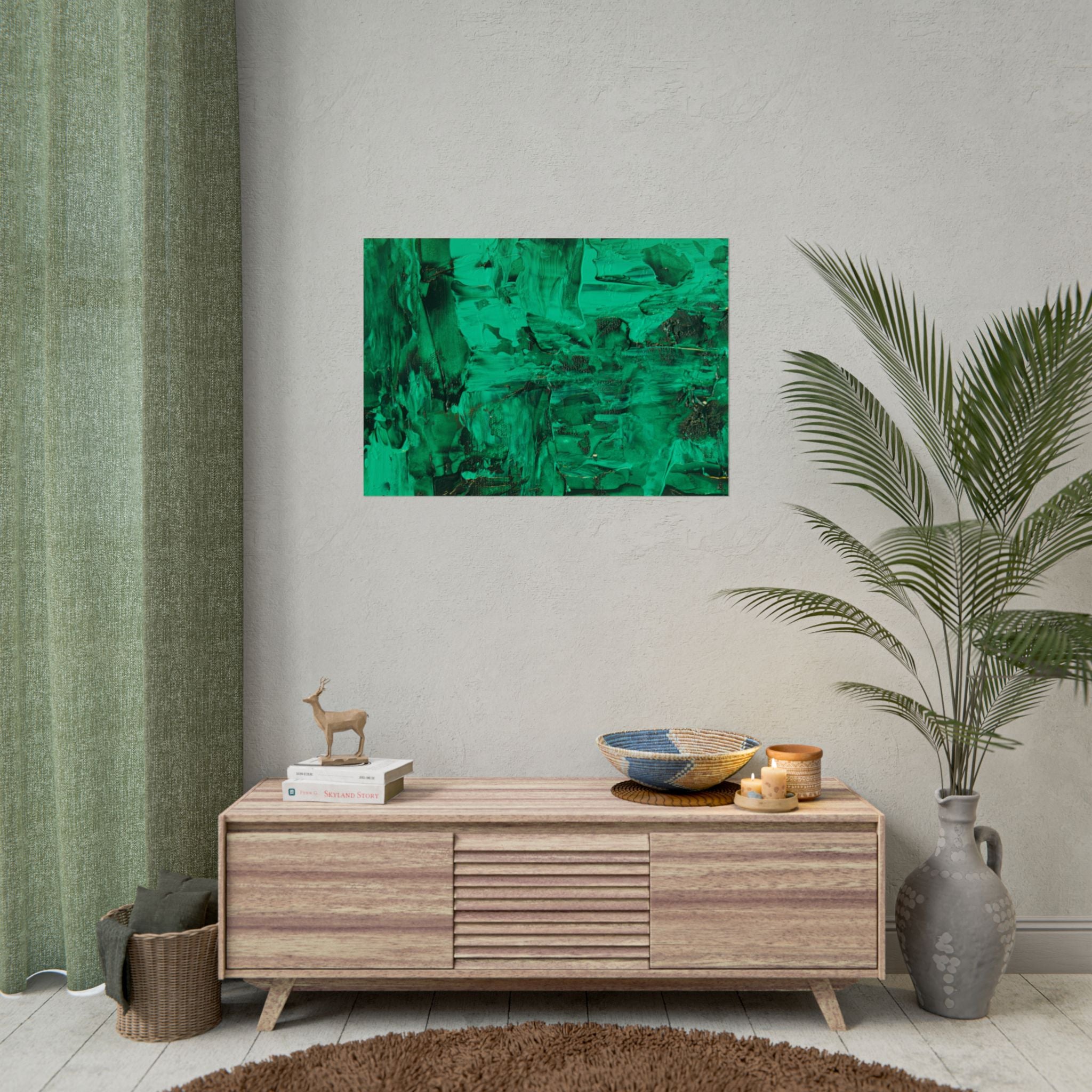 Abstract Green Poster Wall Art, Home Decor, Office Decor, Green Canvas Bedroom, Green Poster Print, Modern Art, Green Wall Decor