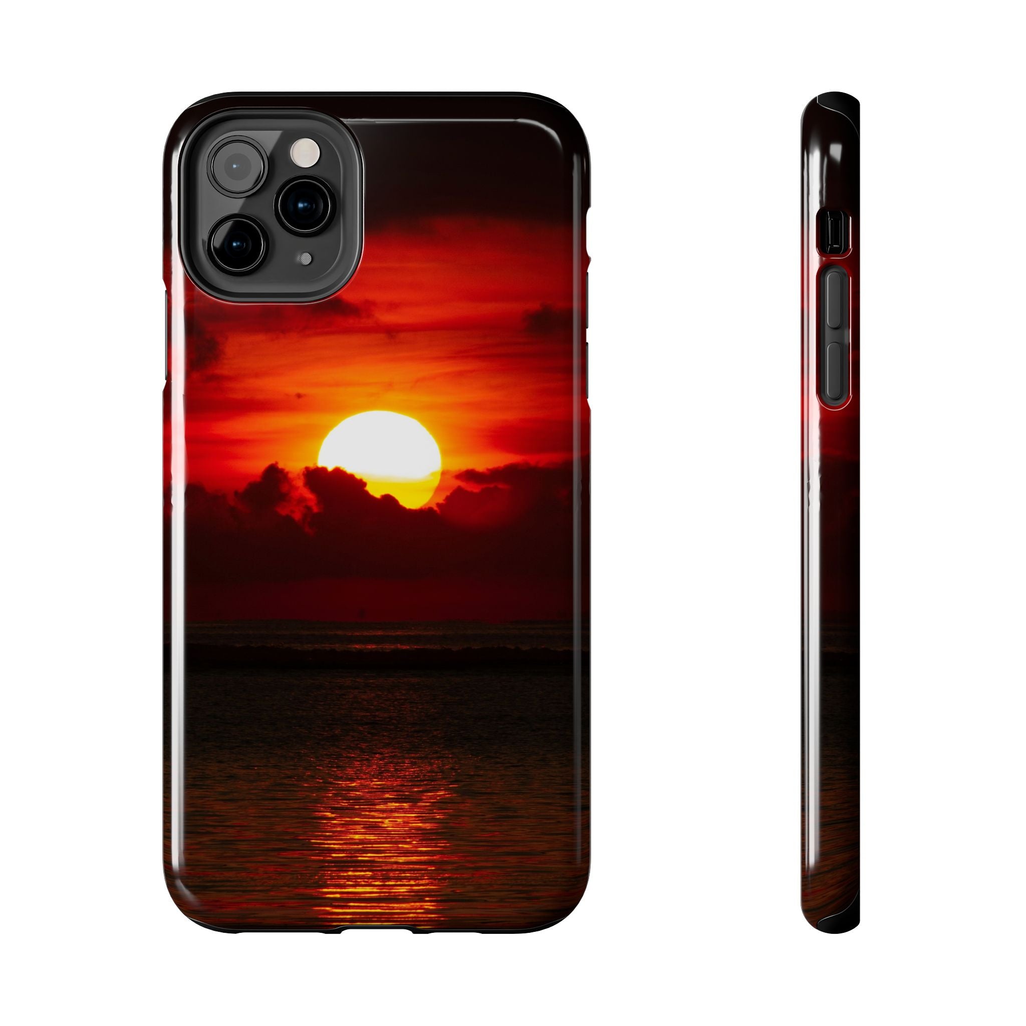 iPhone Tough Case - Red Sunset, Protective Phone Cover, Durable Smartphone Case, Hard Shell Phone Case, Sunset Lover Gift, Red Phone