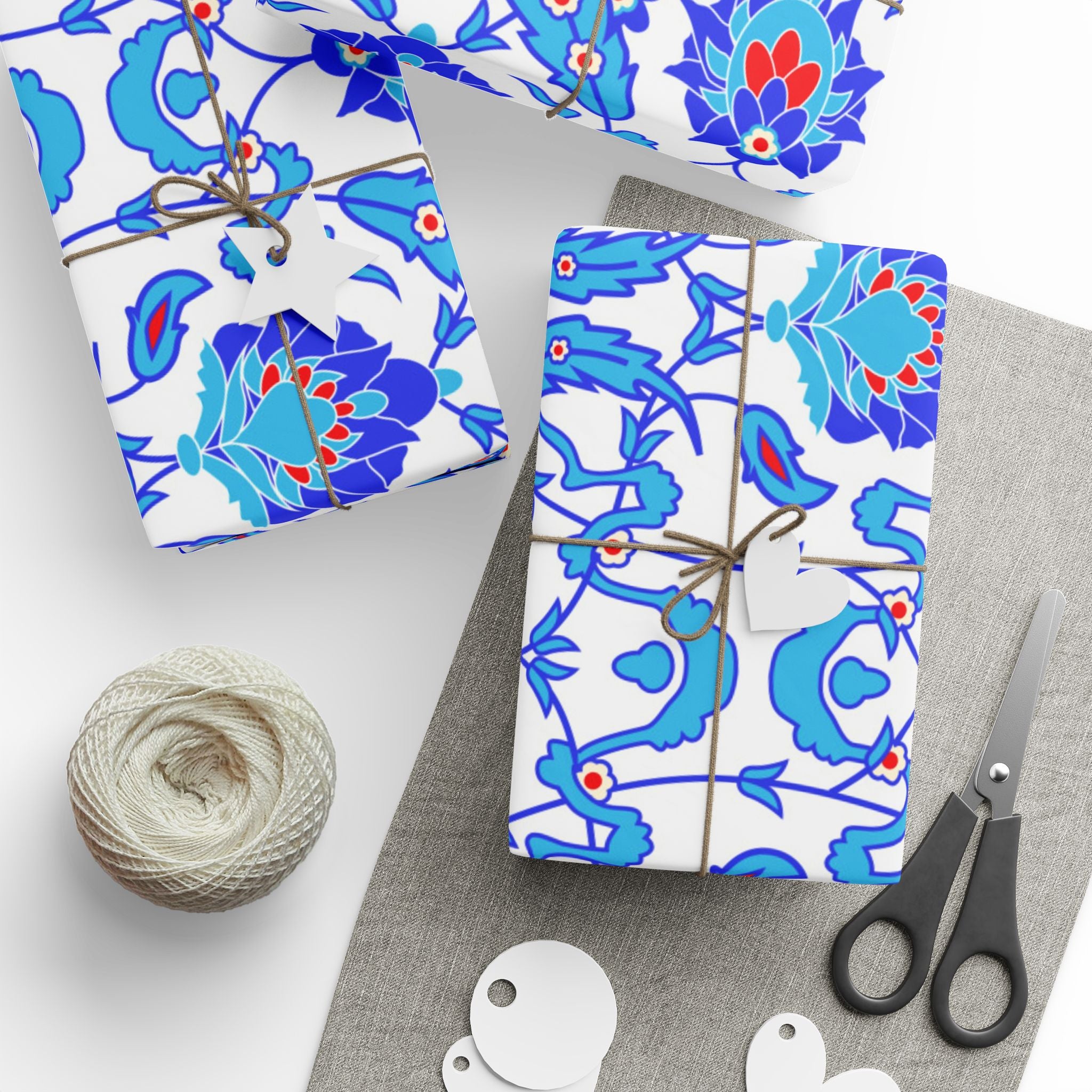 tile-art-pattern-gift-wrap-30x72-holiday-present-packaging-christmas-wraps-birthday-paper-roll-decorative-craft-supplies