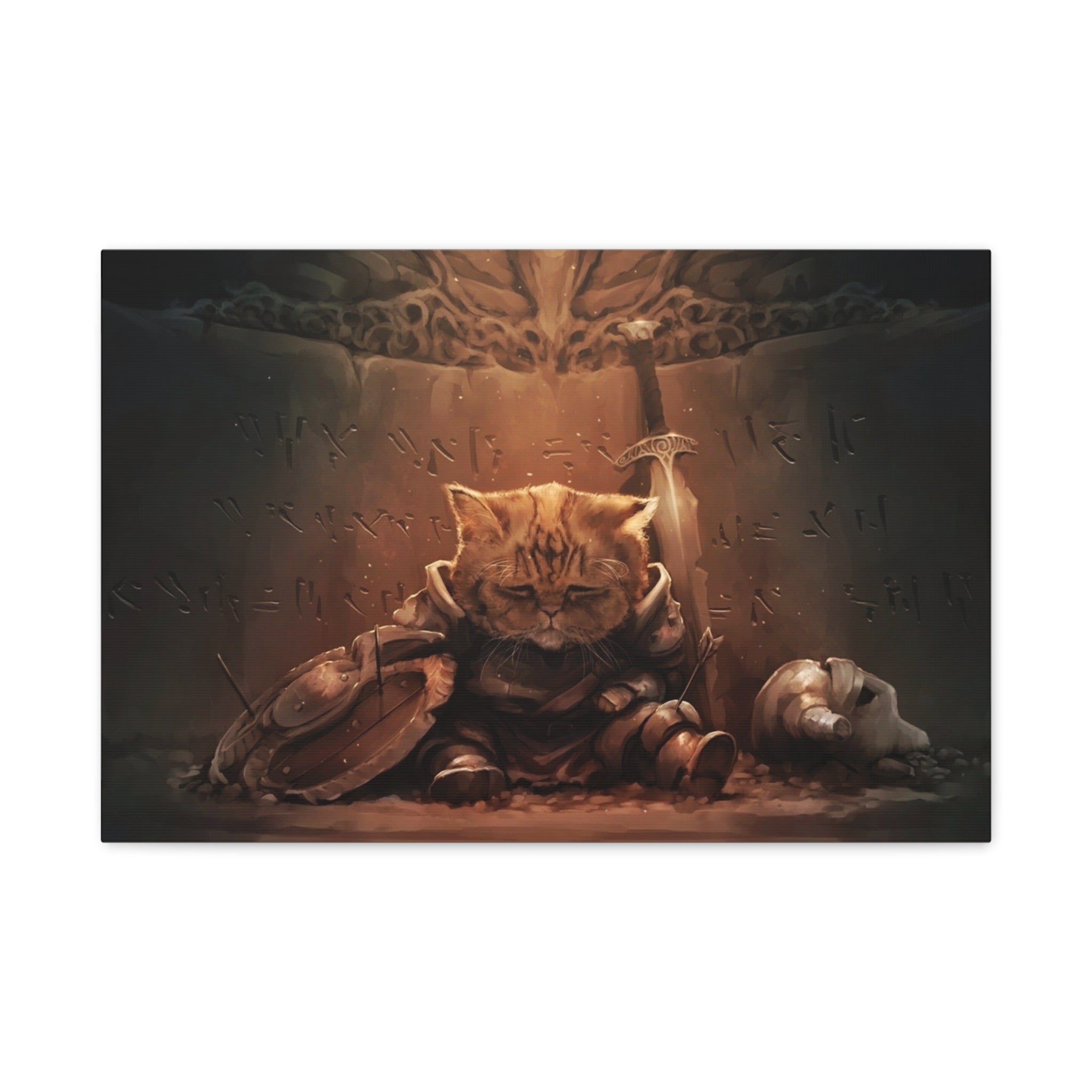 The Elder Scrolls Skyrim Canvas Wall Art - Cat Game Canvas Print Room Decor, Dragon Gaming Wall Art, Skyrim Gift