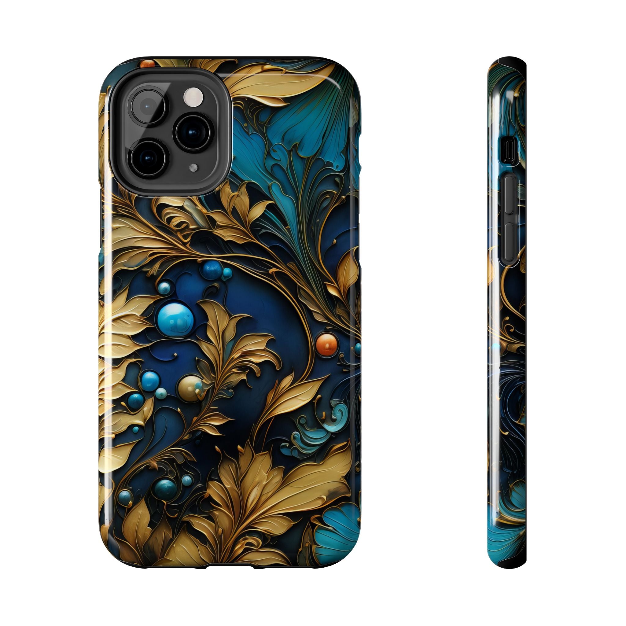 textured-art-nouveau-floral-tough-phone-case-cottagecore-iphone-case-unique-floral-phone-cover-vintage-style-iphone-case-prot