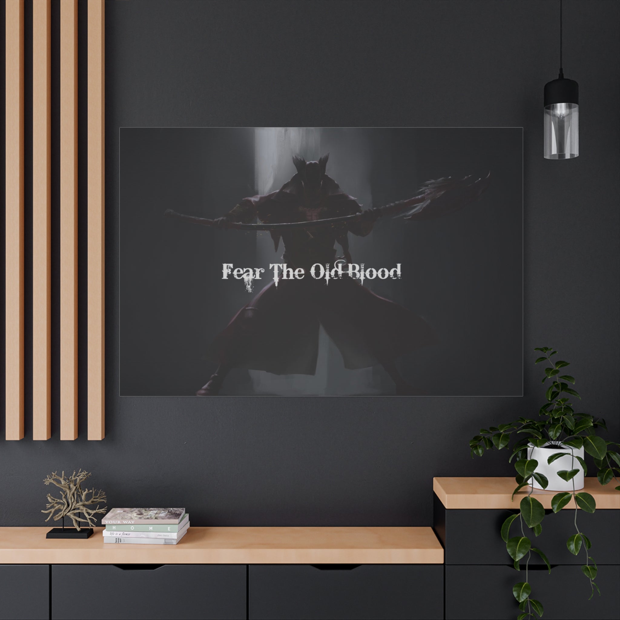 Bloodborne The Hunter Old Blood Matte Canvas Wall Art — Stretched Home Decor, Game Wall Print