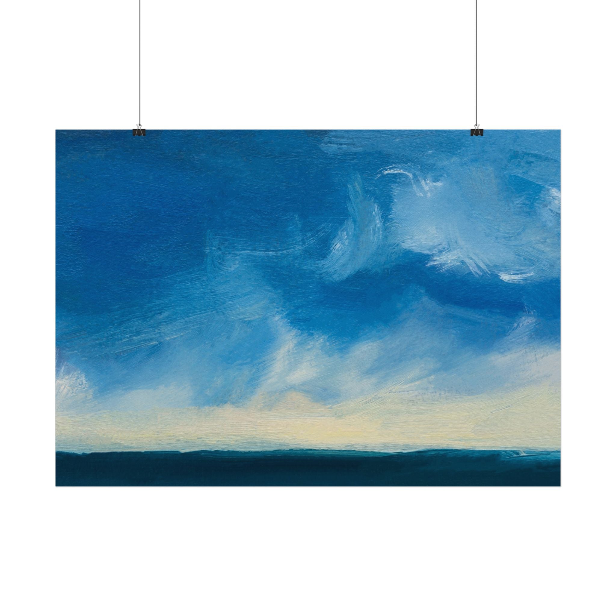 Blue Abstract Poster Print - Ocean and Sky, Home Decor, Office Wall Art, Gift for Art Lovers, Blue Room Decor, Abstract