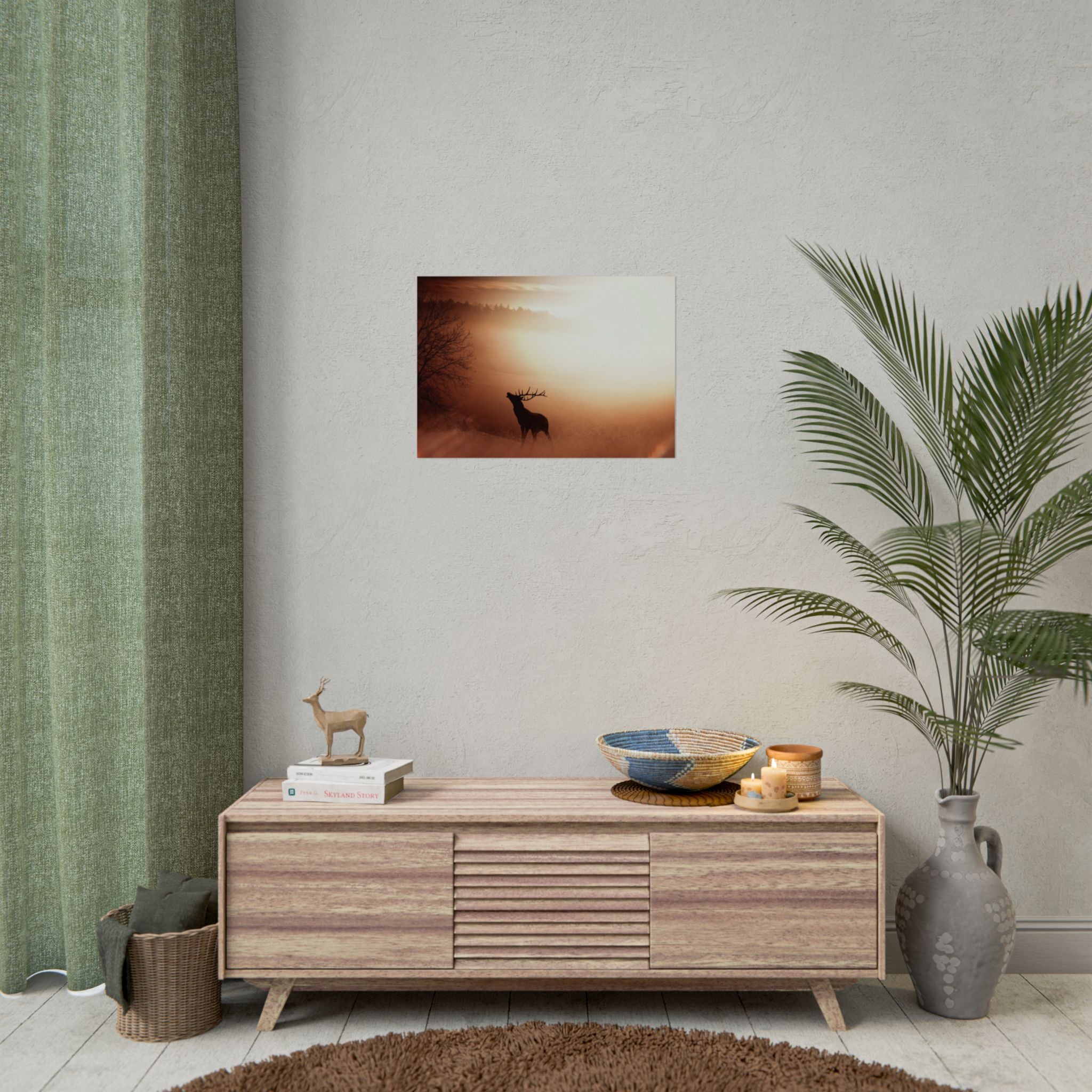 poster-print-elk-in-forest-sunset-scenery-nature-home-decor-animal-wall-art-wildlife-decor-farmhouse-wall-art-elk-prints-post