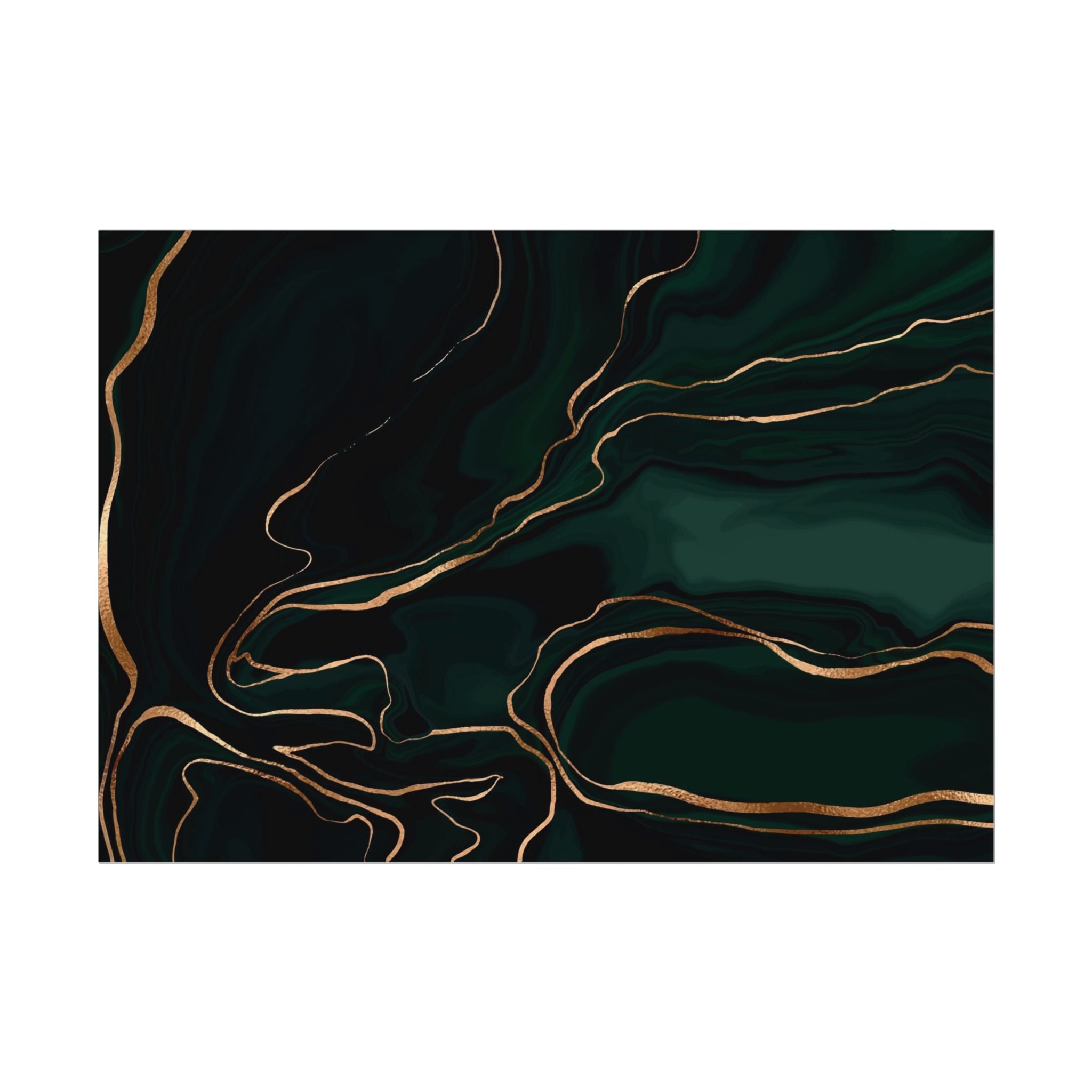 Abstract Green Gold Poster Print - Wall Art, Home Decor, Office Decor, Green Canvas Bedroom, Modern Art, Green Print