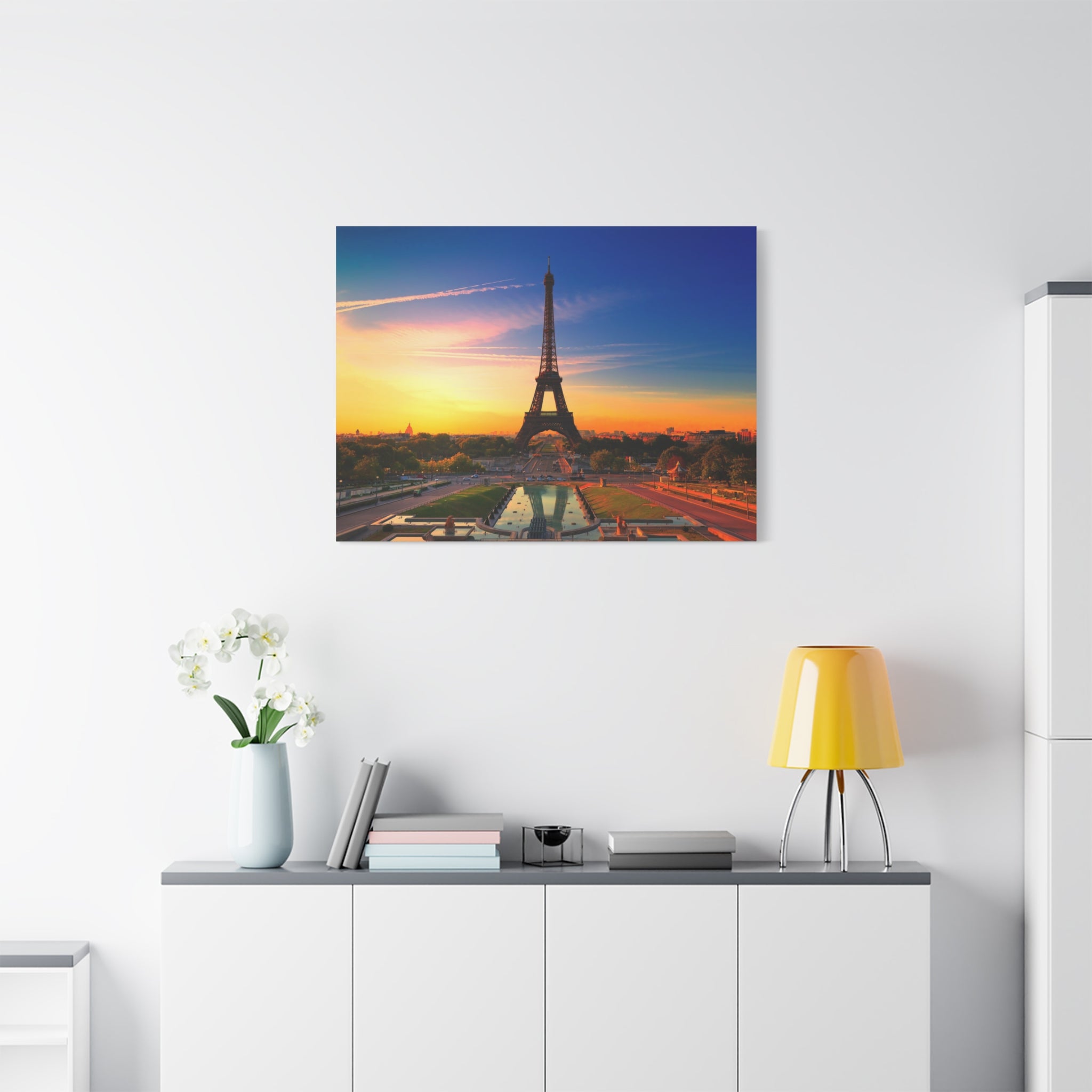 canvas-wall-art-paris-sunset-france-matte-stretched-print-beautiful-landscape-home-decor-room-decor-wall-hanging-office-art