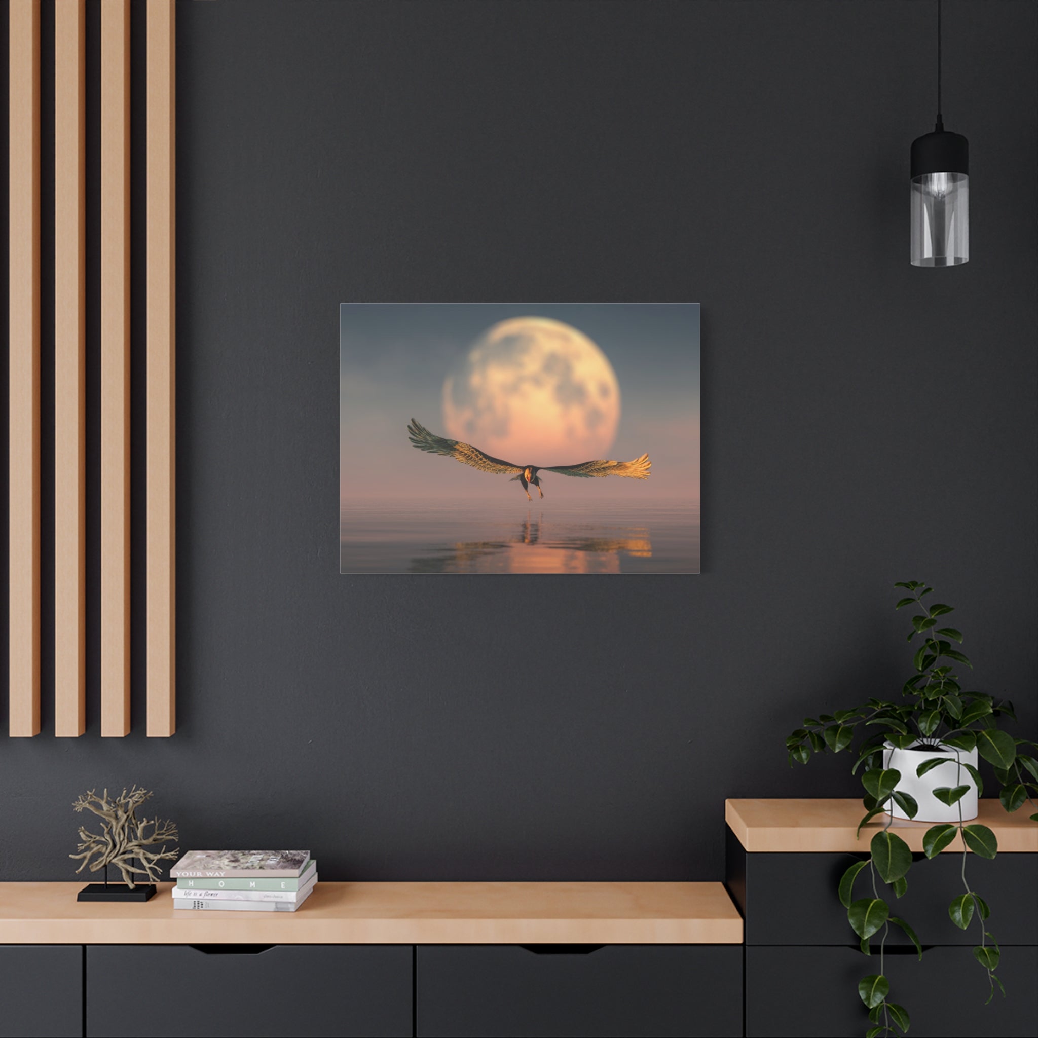 canvas-print-eagle-moon-illustration-living-room-wall-decor-stretched-matte-canvas-art-home-decor-wildlife-painting-wall-hang