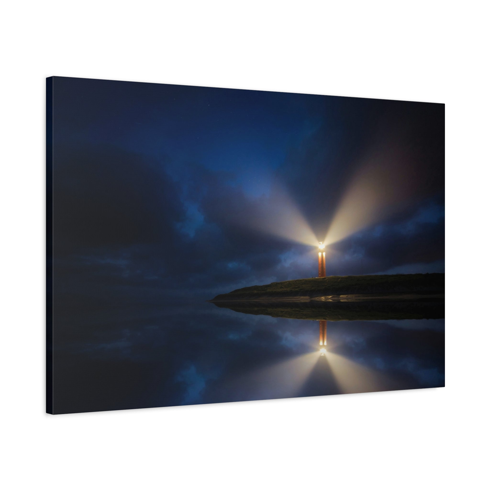 canvas-print-lighthouse-on-rock-matte-canvas-stretched-1-25-inch-coastal-wall-art-nautical-decor-beach-house-decoration-seasi