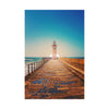 lighthouse-on-rock-poster-print-coastal-wall-art-nautical-decor-beach-house-decoration-seaside-wall-sunset-wall-decor