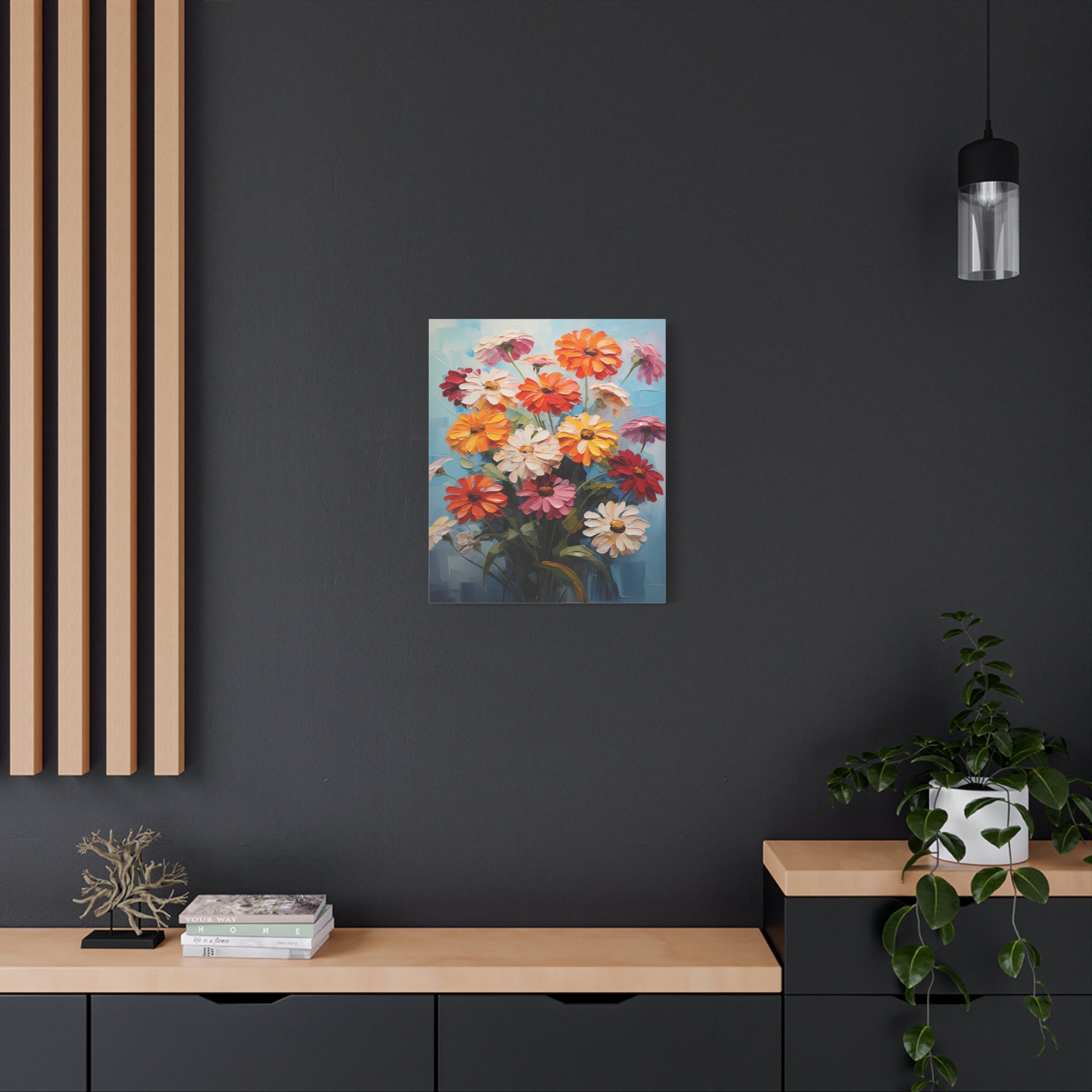 canvas-print-zinnia-flowers-impasto-matte-stretched-art-floral-wall-decor-botanical-artwork-impressionist-painting-reproducti