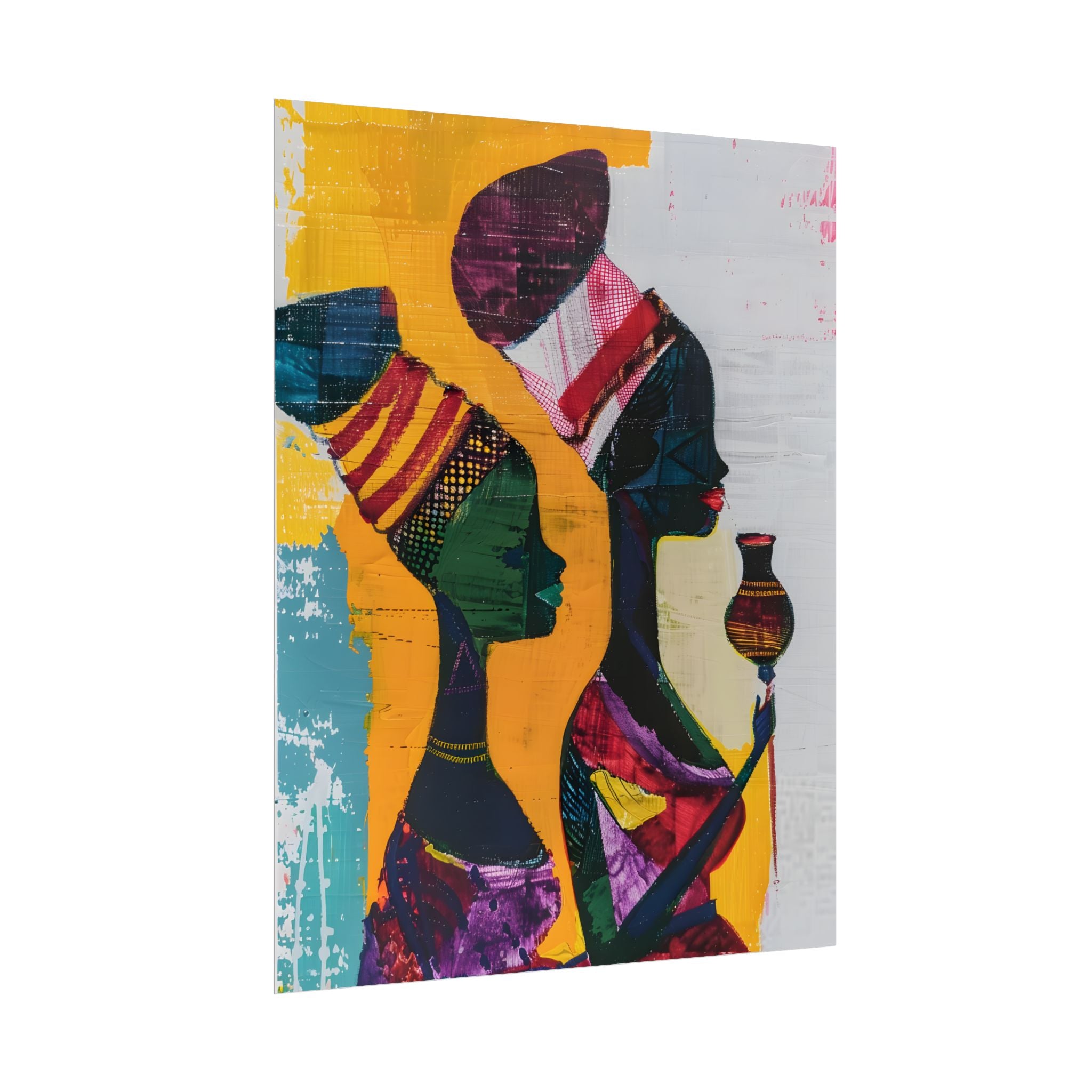 Traditional African Woman Poster Wall Art, African Portrait, Afrocentric, Tribal Home Art, Afro American Art, Ethnic Wall Decor