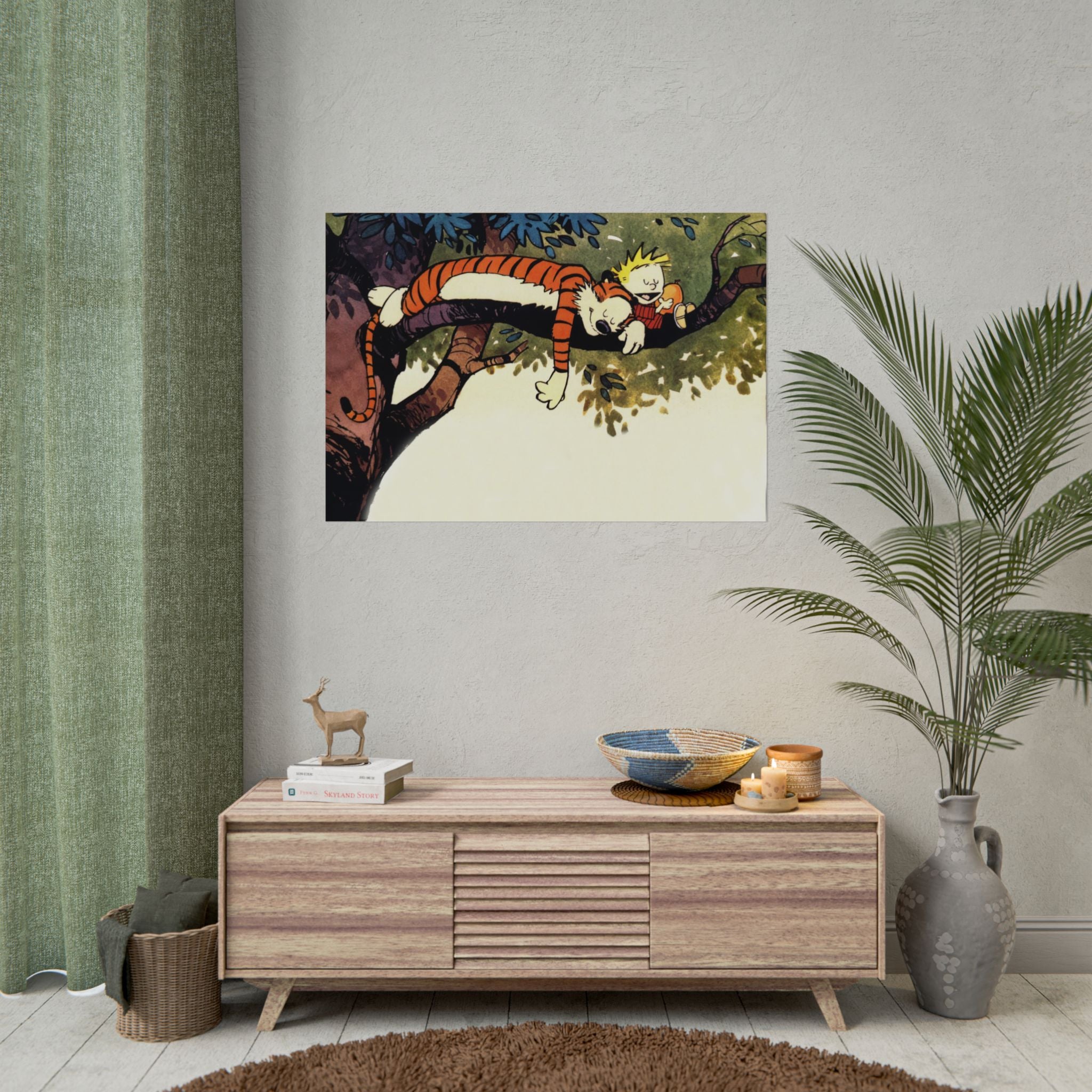 Calvin and Hobbes Poster Wall Art - Nostalgic Cartoon Wall Decor - Unique Birthday Gift for Fans - Timeless Comic Book Art