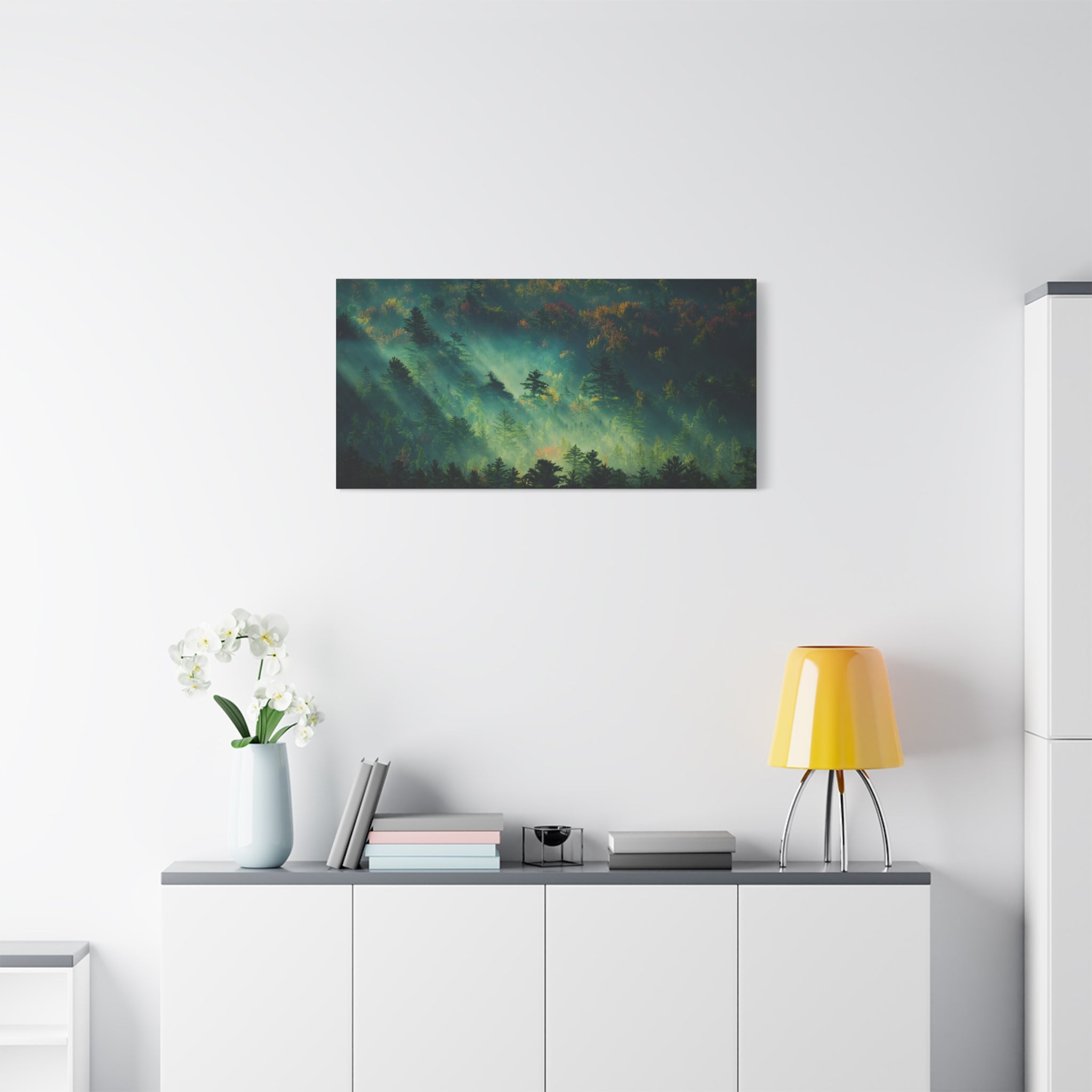 canvas-print-foggy-forest-nature-mist-wall-art-matte-stretched-canvas-landscape-scenery-woods-decor-nature-lover-gift-rustic-