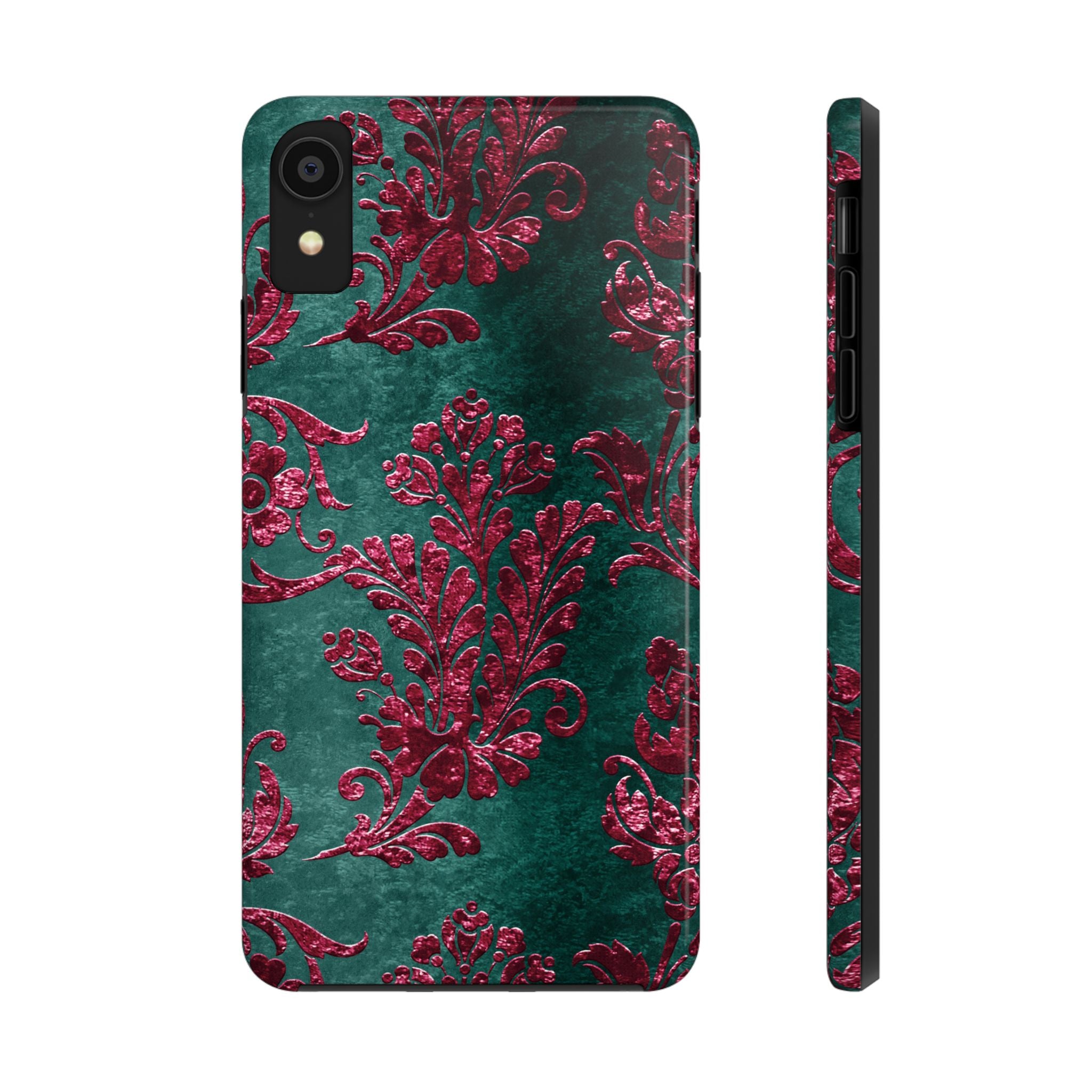 embossed-burgundy-velvet-tough-iphone-case-protective-iphone-cover-heavy-duty-iphone-case-rugged-phone-case-durable-smartphon