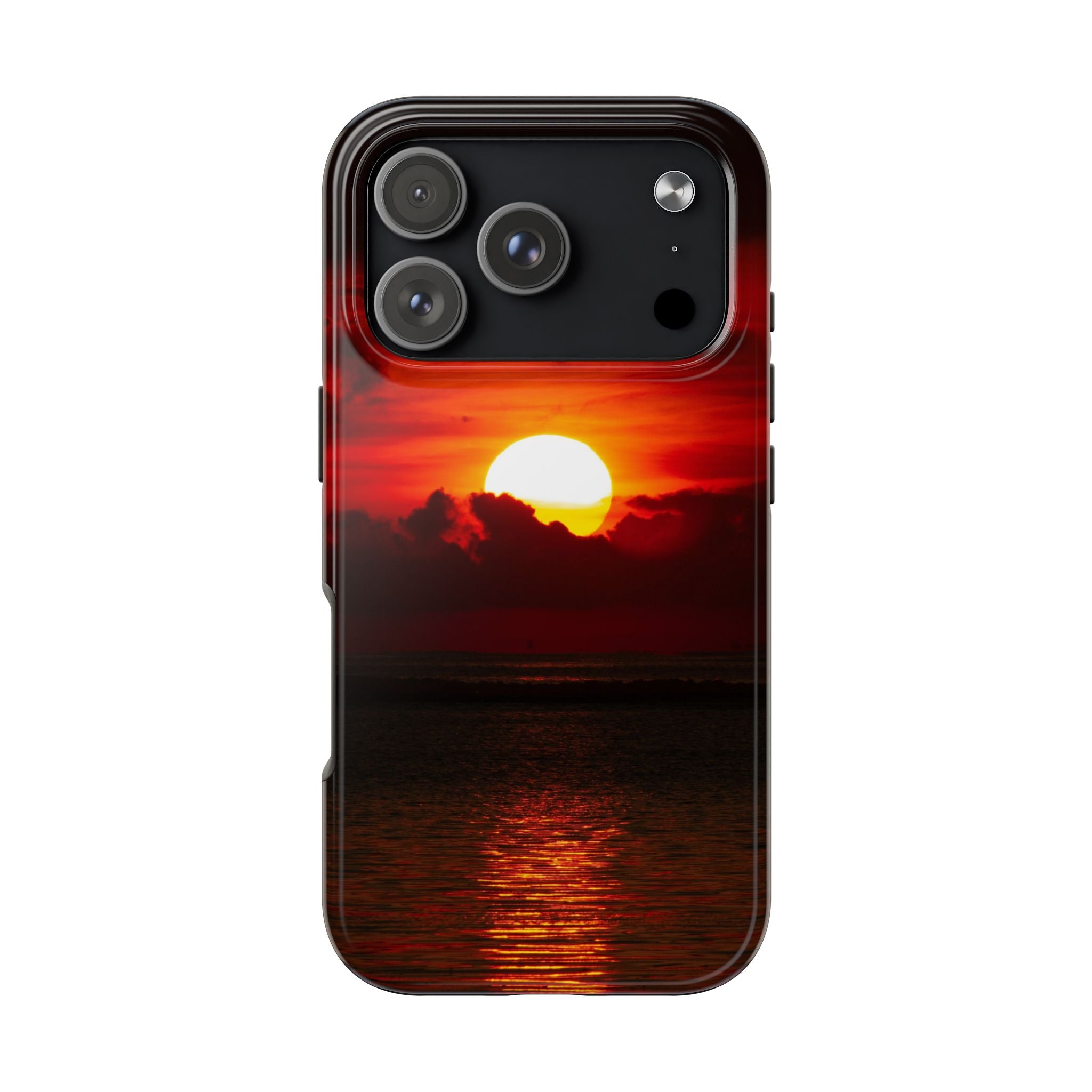 iPhone Tough Case - Red Sunset, Protective Phone Cover, Durable Smartphone Case, Hard Shell Phone Case, Sunset Lover Gift, Red Phone