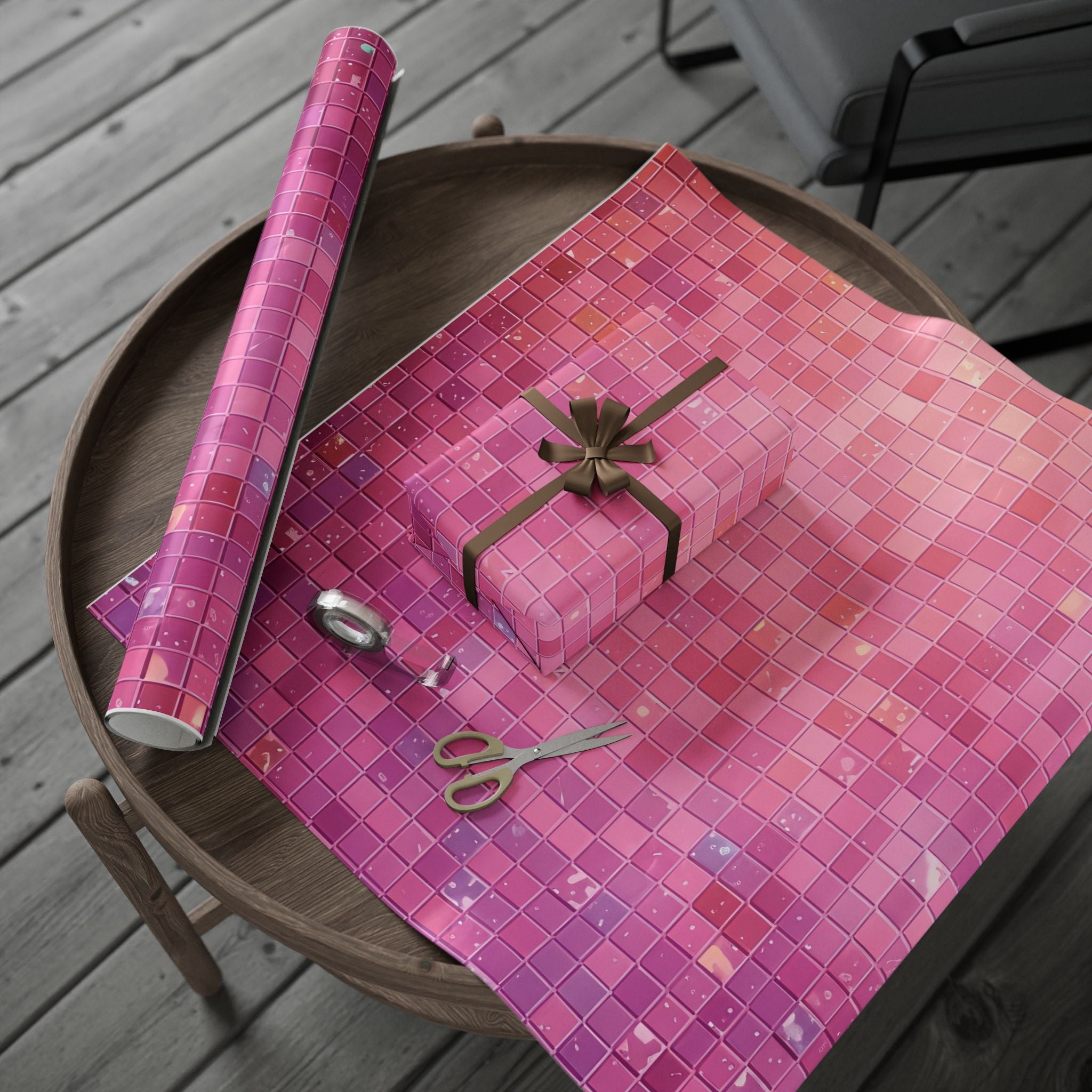 pastel-mosaic-wrapping-paper-pink-hologram-elegant-gift-wrap-for-special-occasions-birthdays-holidays-gift-wrap-wrapping-shee