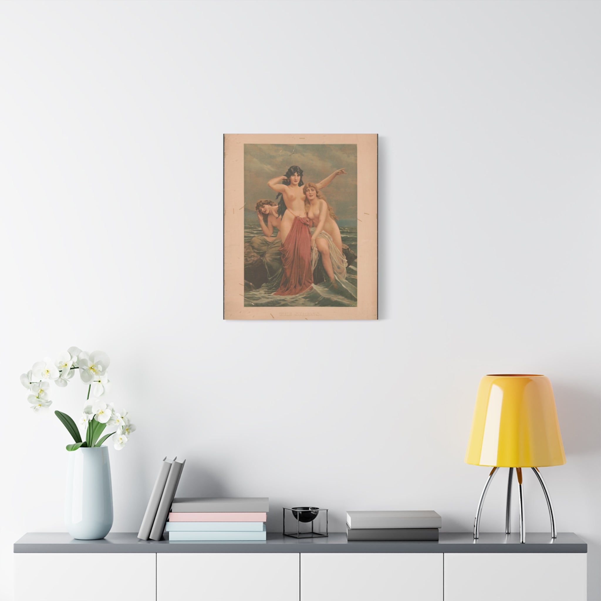 canvas-print-the-sirens-vintage-poster-woman-illustration-wall-decor-mythology-art-retro-sirens-picture-gift-for-mythology-lo