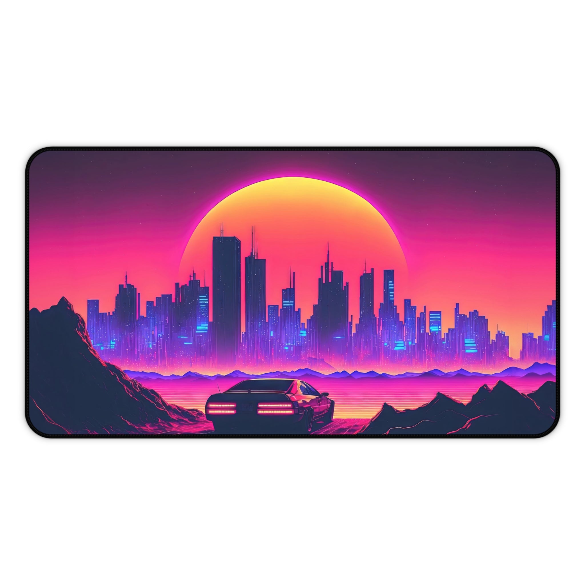 vaporwave-palm-tree-road-mouse-pad-retrowave-city-delorean-desk-mat-neon-synthwave-desk-pad-vaporwave-sun-and-mountains