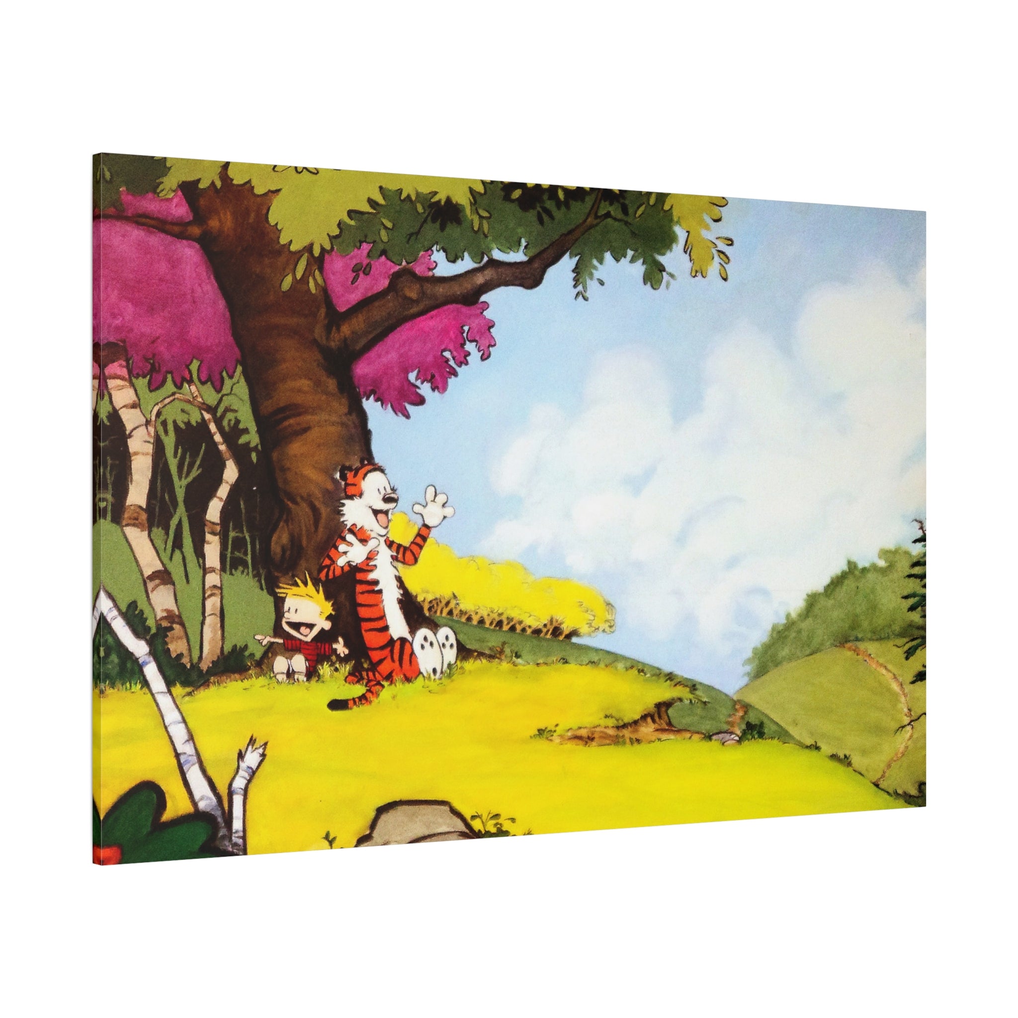 Calvin and Hobbes Canvas Wall Art - Nostalgic Comic Strip Poster for Kids Room & Nursery Room Decor - Adventure Theme Print